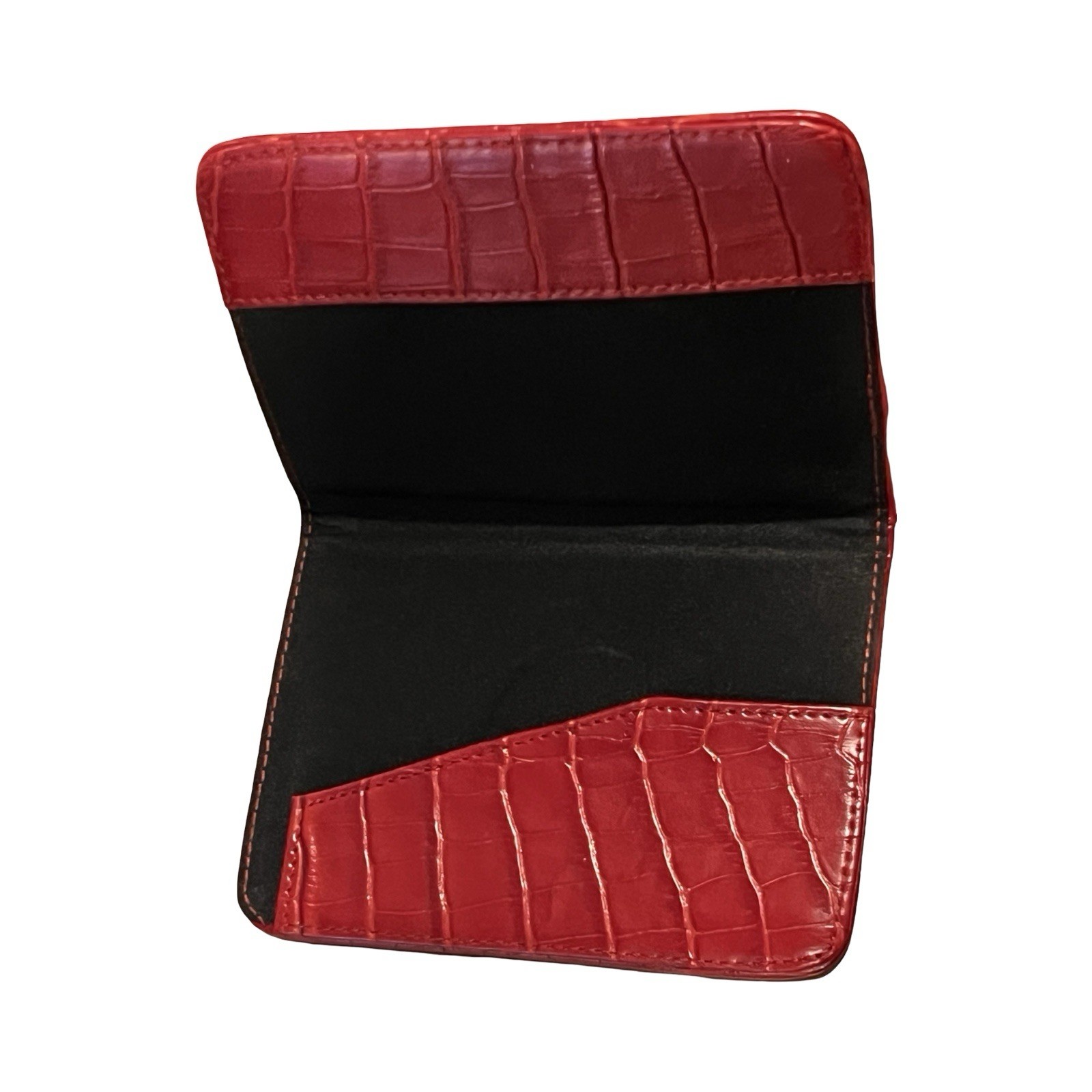 Passport Case Red 100% PVC Imitation Crocodile Leather Excellent Used Condition