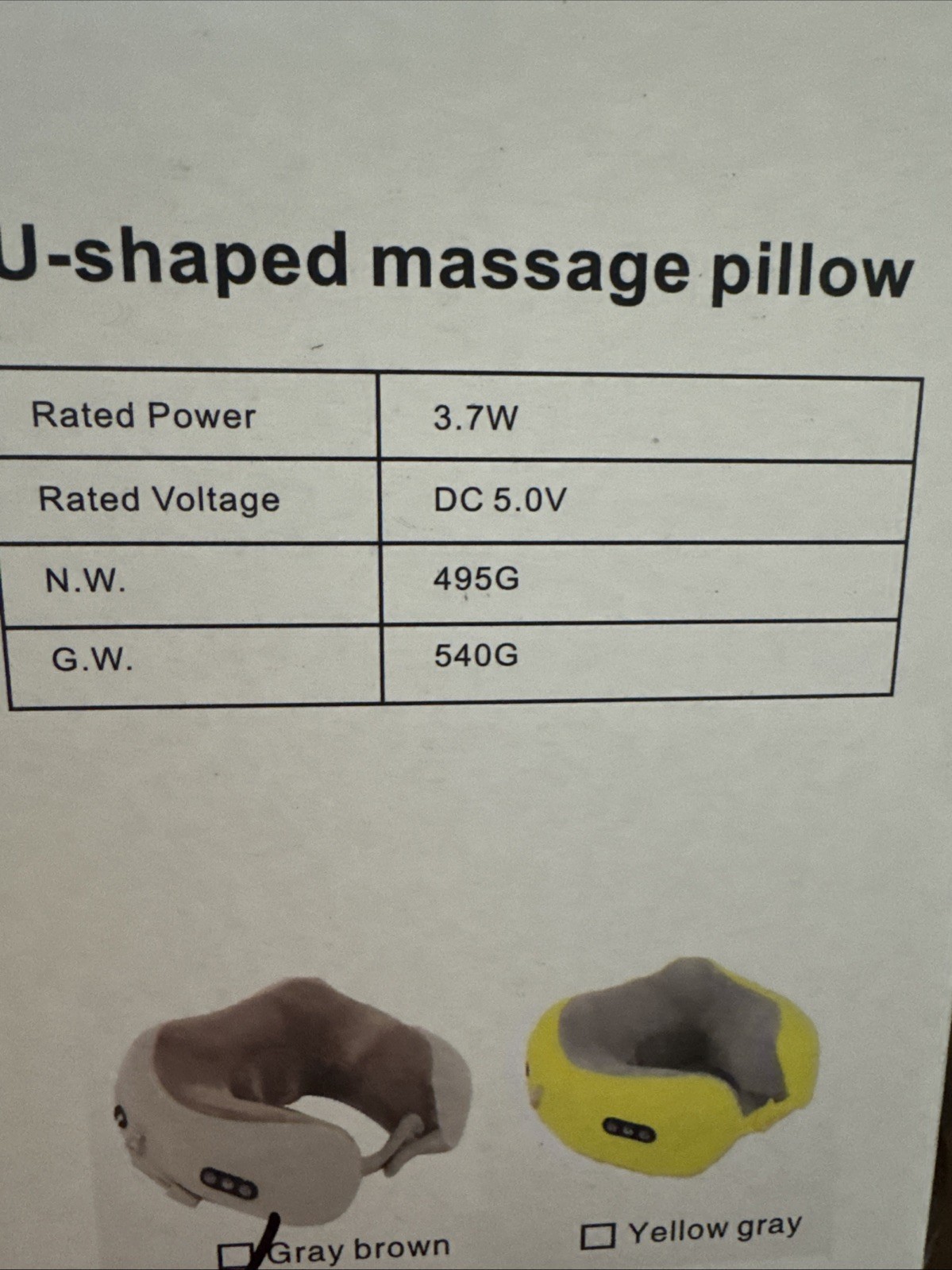 USB Massaging Neck Pillow Cordless & Rechargeable Vibration Modern Expressions