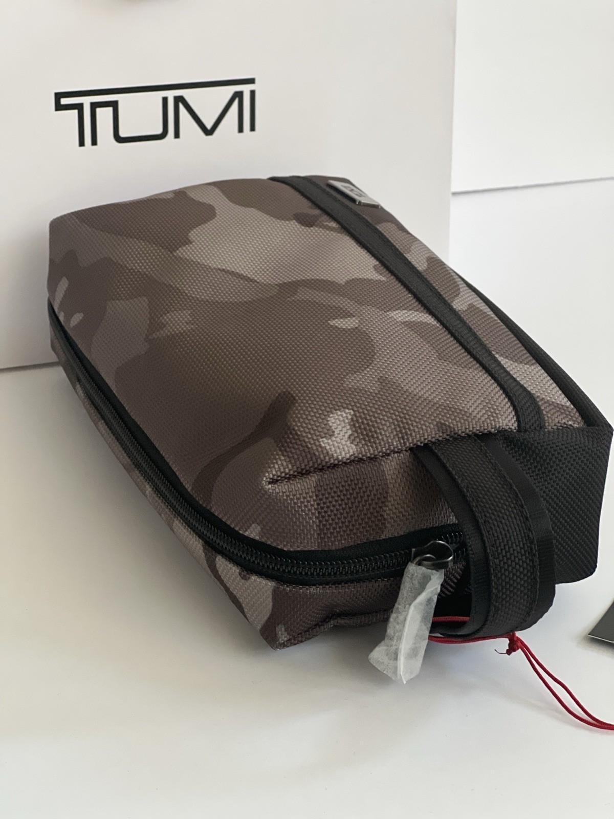 Tumi City Map Camo Black Medium Kit Travel Accessory Zipper Pouch Bag