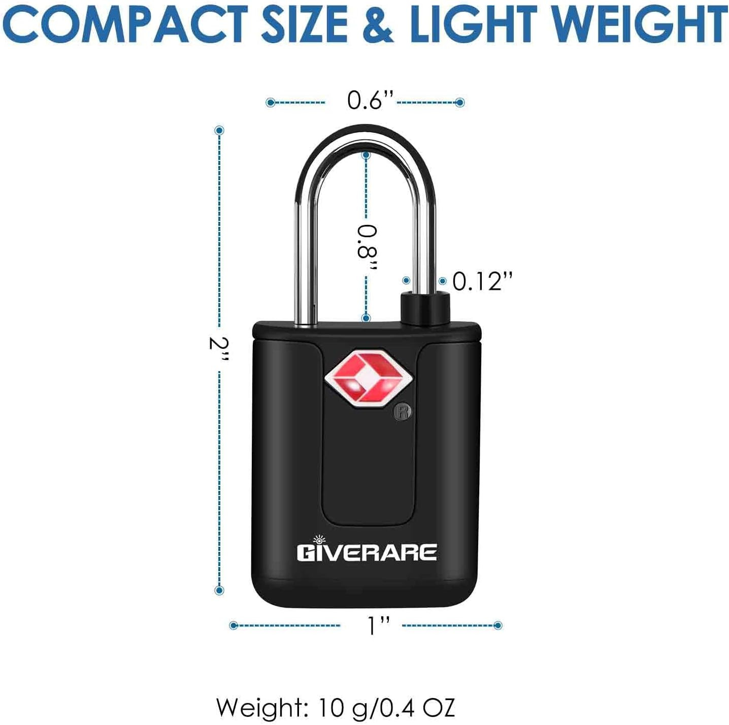 4-Pack TSA Approved Keyed Luggage Locks, Travel Suitcase Backpack Gym Locker Set