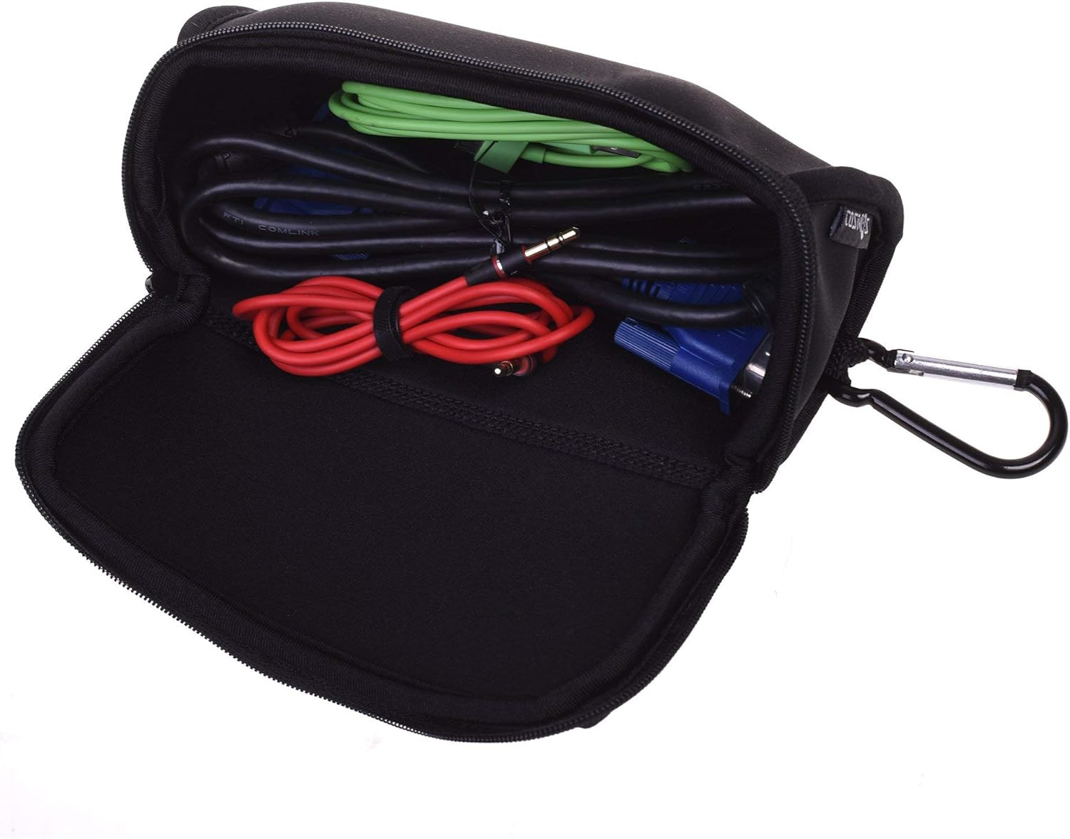 Black Neoprene Utility Storage Case Pouch Bag Pen Holder Zipper Travel Carry Bag