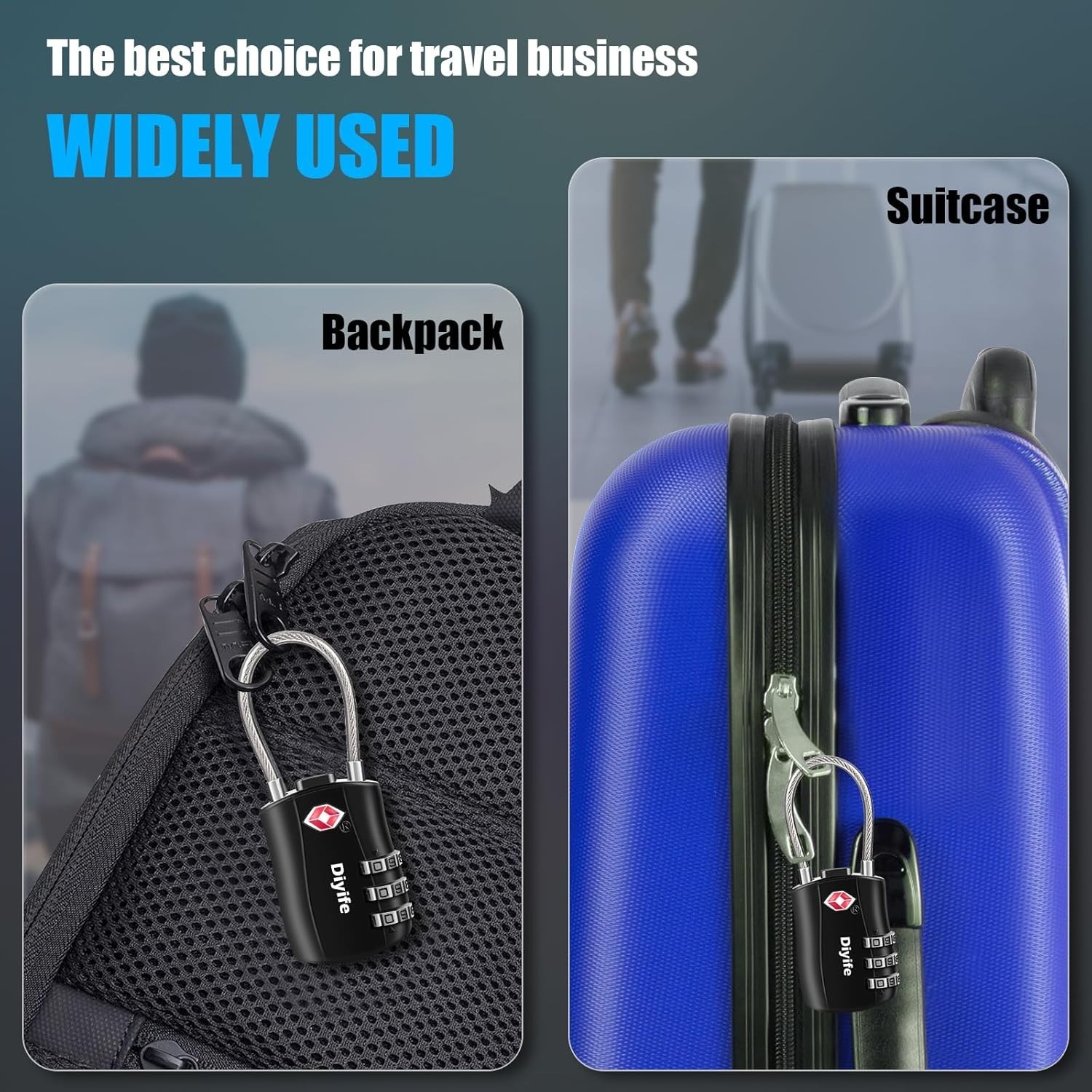 TSA Approved Luggage Locks – 2 Pack Resettable Combination for Safe Travels