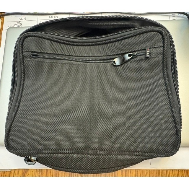 Black Ballistic Nylon Travel Organizer Bag Tech Accessory Case with Handle