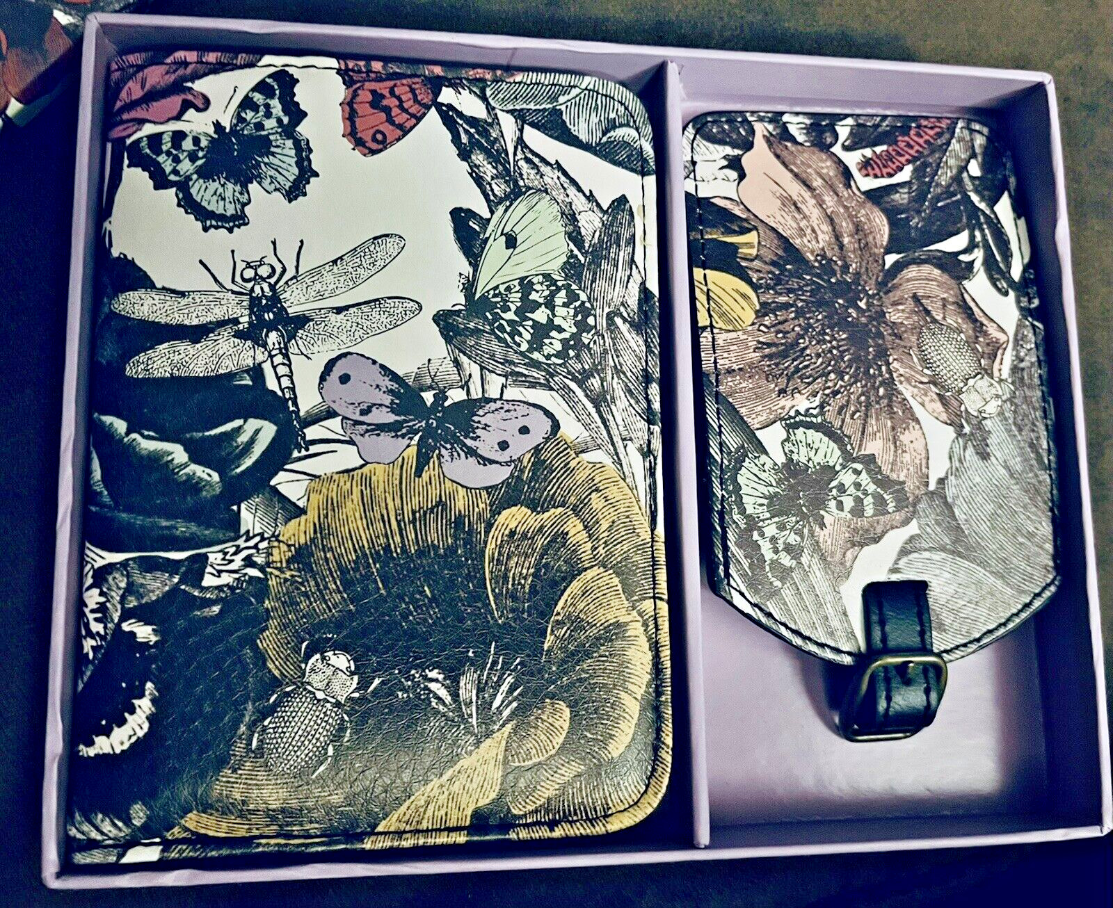 Paper Chase Floral Secret Garden Passport Holder & Luggage Tag GIFT SET Boxed