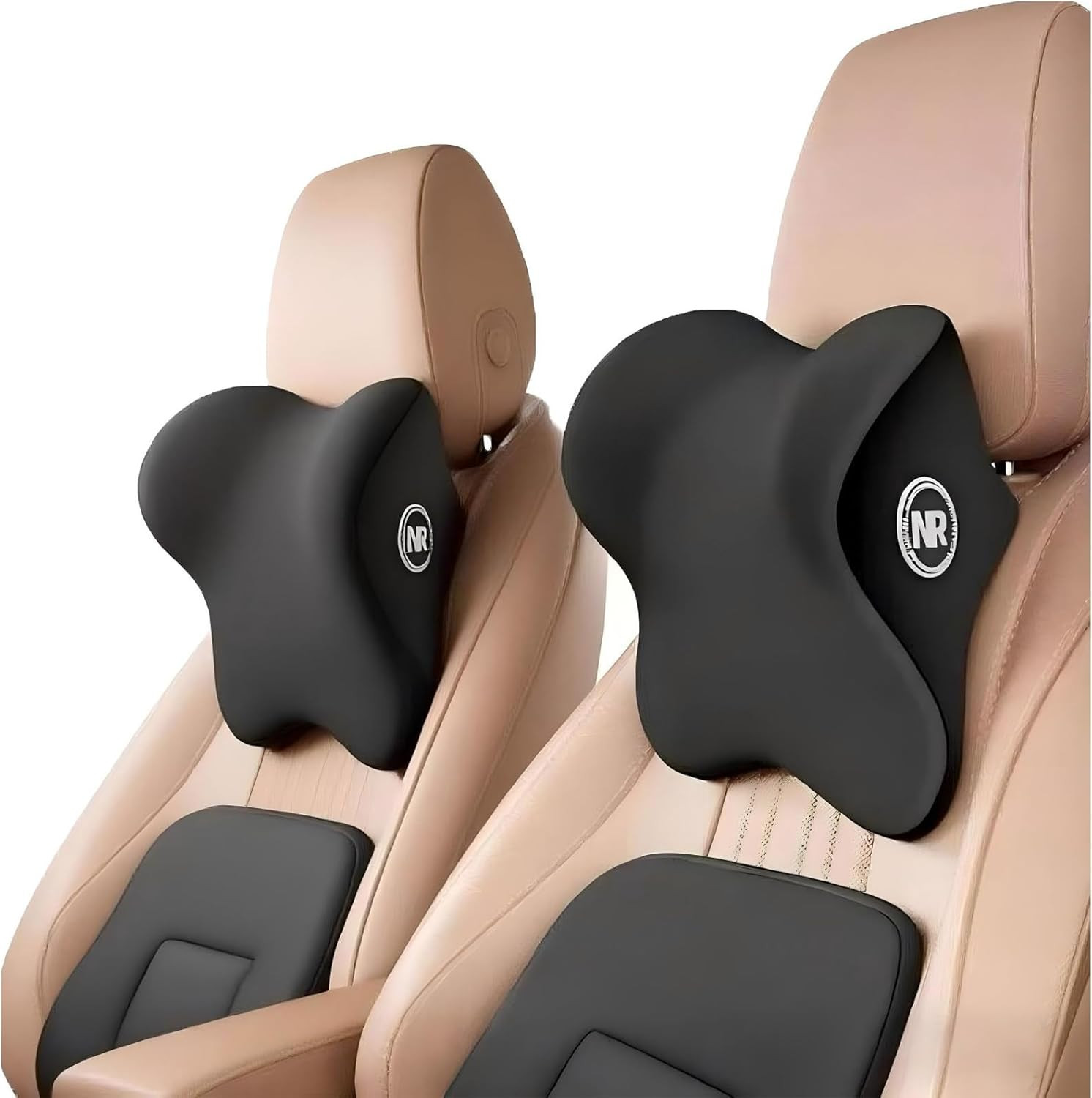 2 Pack Car Neck Pillow Memory Foam Headrest Support Adjustable Universal Fit