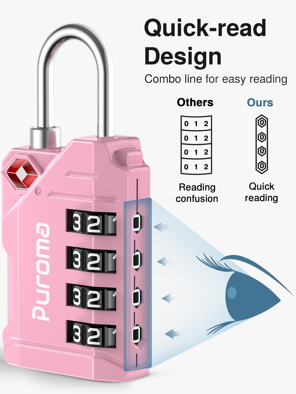TSA Approved Luggage Locks, 2 Pack 4 Digit Resettable Travel Combination Code