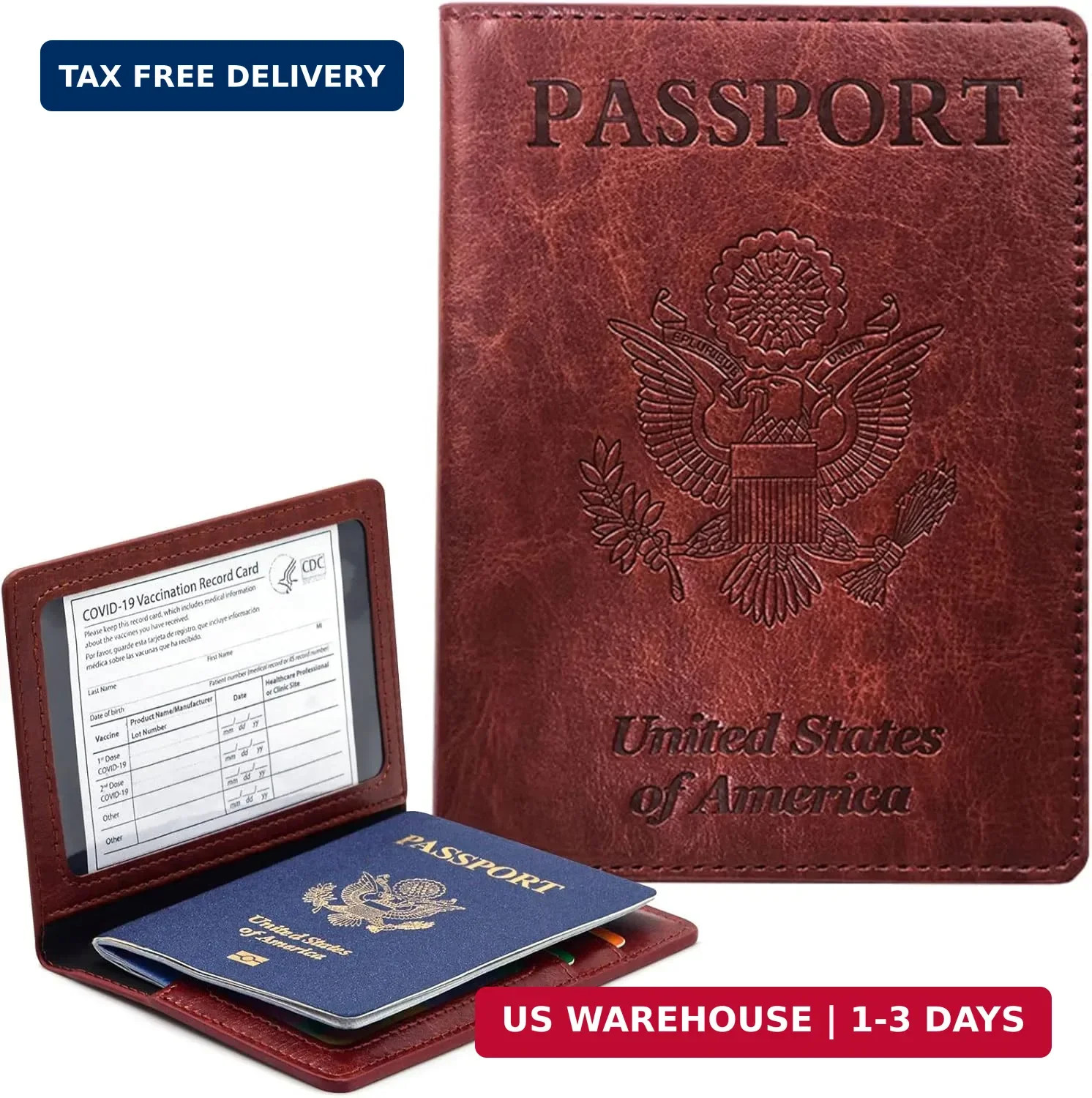Passport Holder Cover Wallet Case RFID Blocking Leather Card Slot Travel Accesso