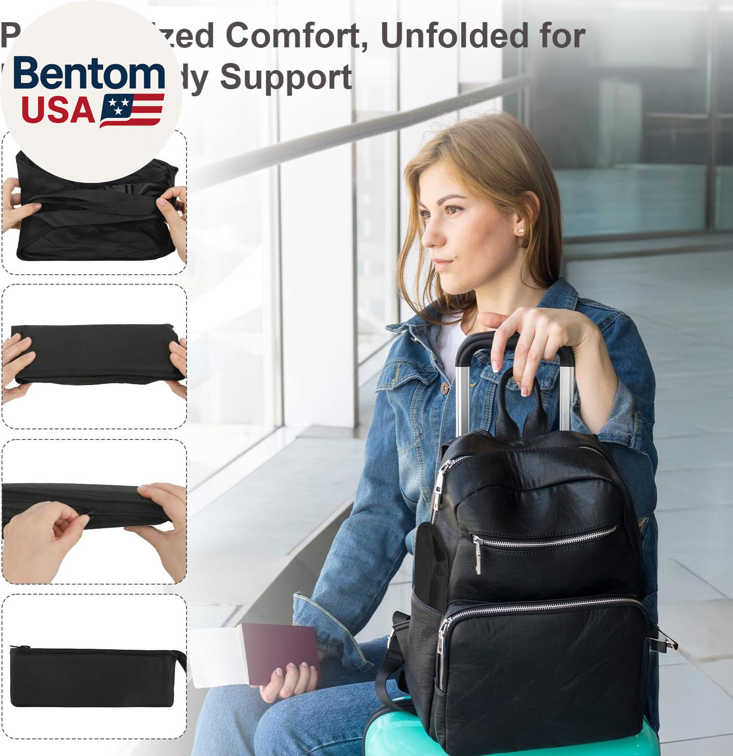 Foot Hammock for Plane Travel, Upgraded Airplane Foot Rest with Memory Foam, Har