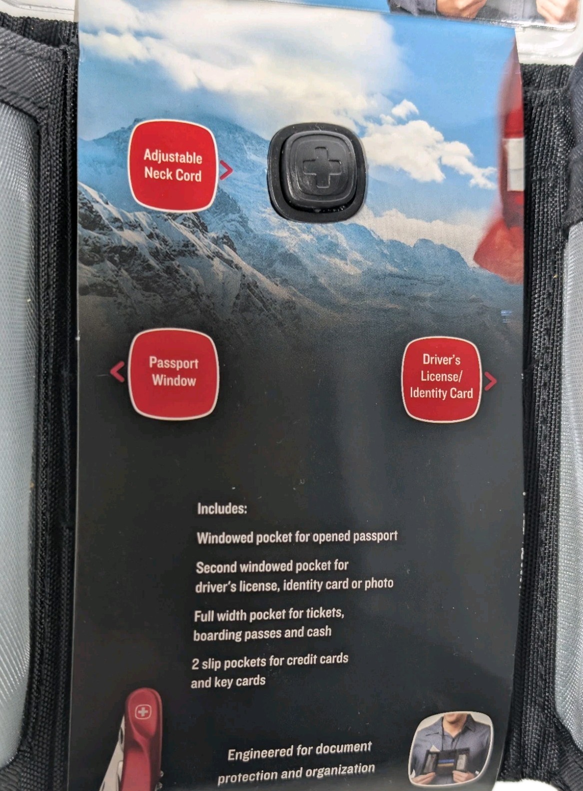SwissGear RFID Blocking Airport ID Ticket Passport Wallet Black New in Package
