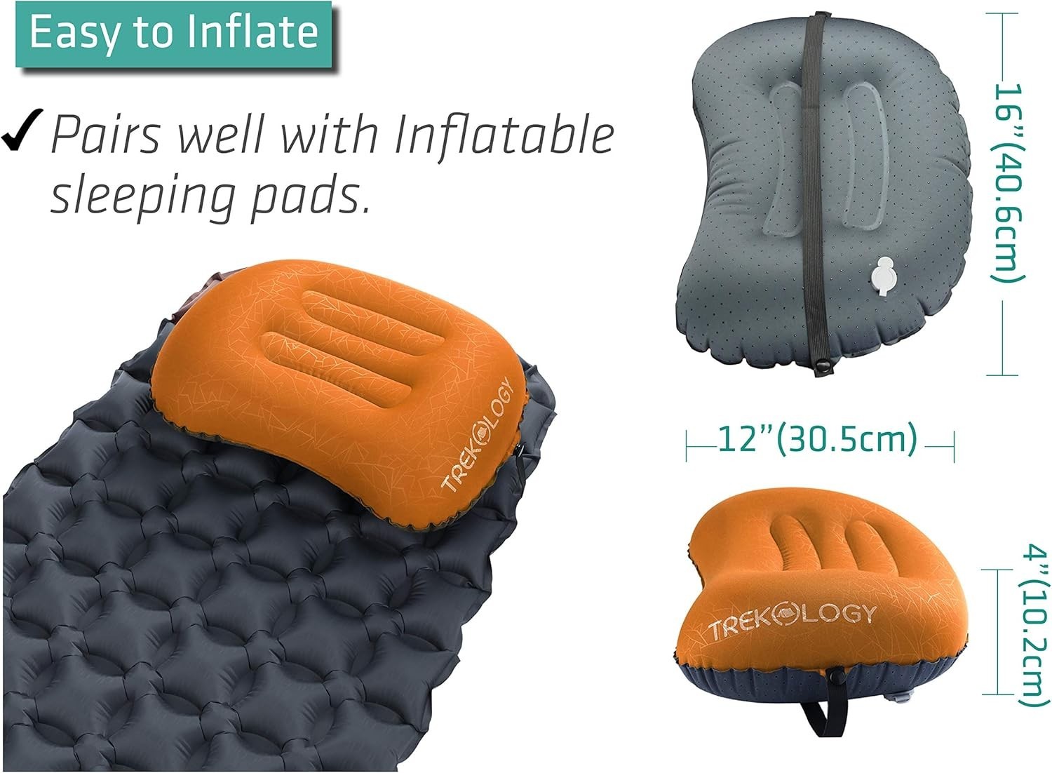 Ultralight Inflatable Camping Travel Pillow – ALUFT 2.0 Compressible, Compact…