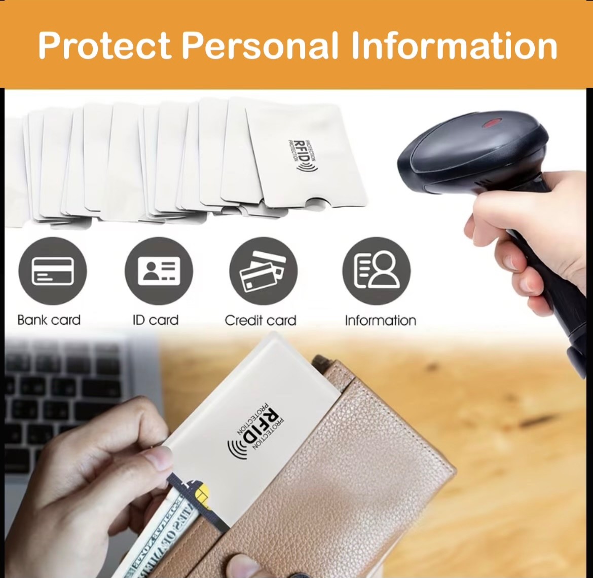 1 Pack- Silver Anti Theft Blocker Aluminum Protector Credit Card Sleeve Holder