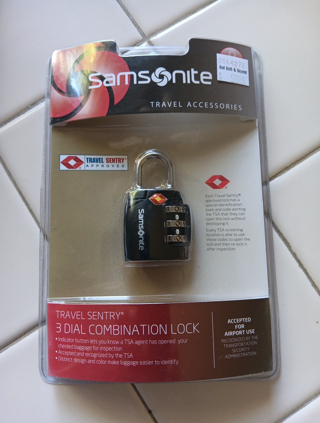 Samsonite Travel Sentry 3 Dial Combination Lock TSA Approved Factory Sealed