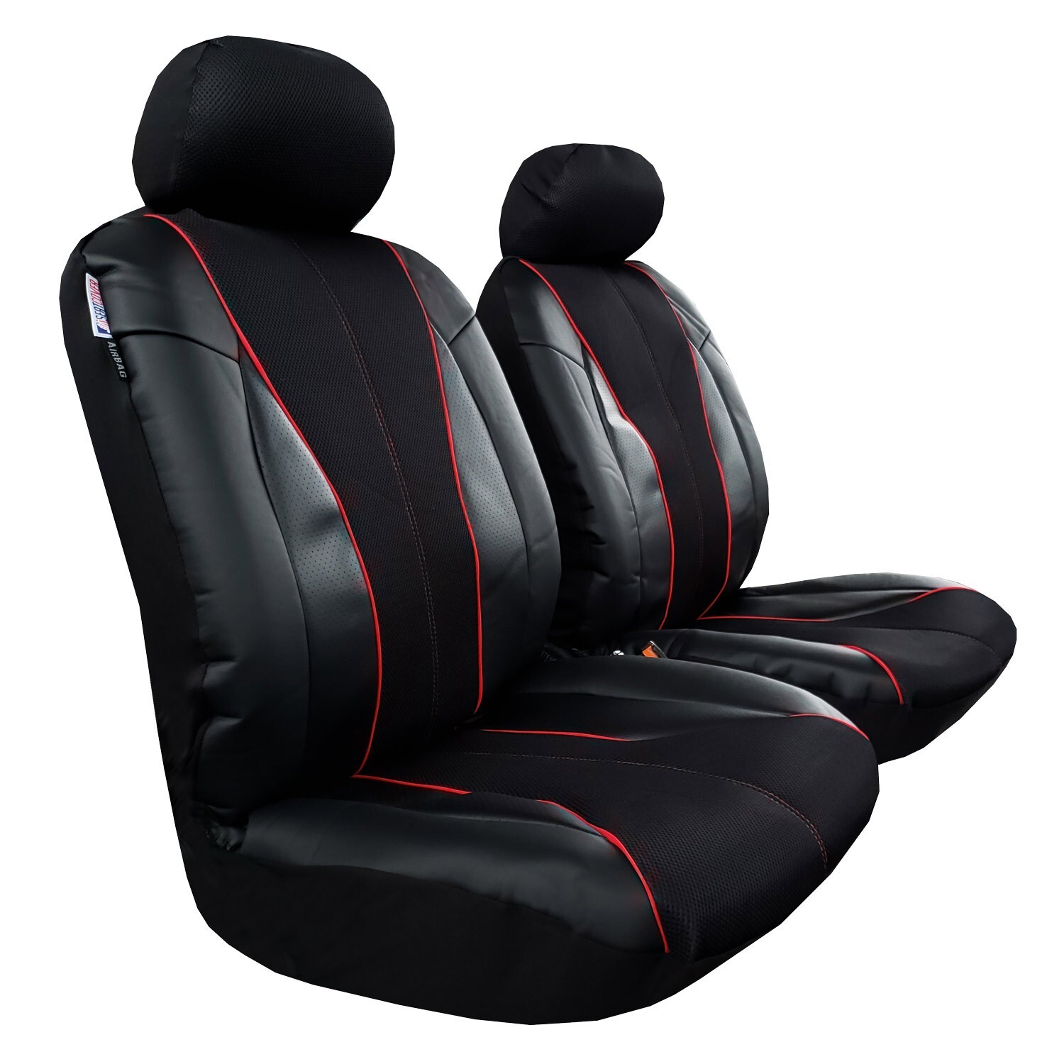 Universal Fit Leather Mesh Seat Covers Front Pair Black For Car Truck SUV