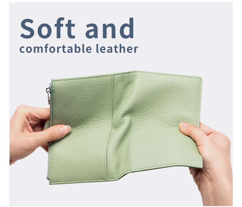 Genuine Leather Passport Cover Travel Wallet Passport Holder RFID Blocking Purse
