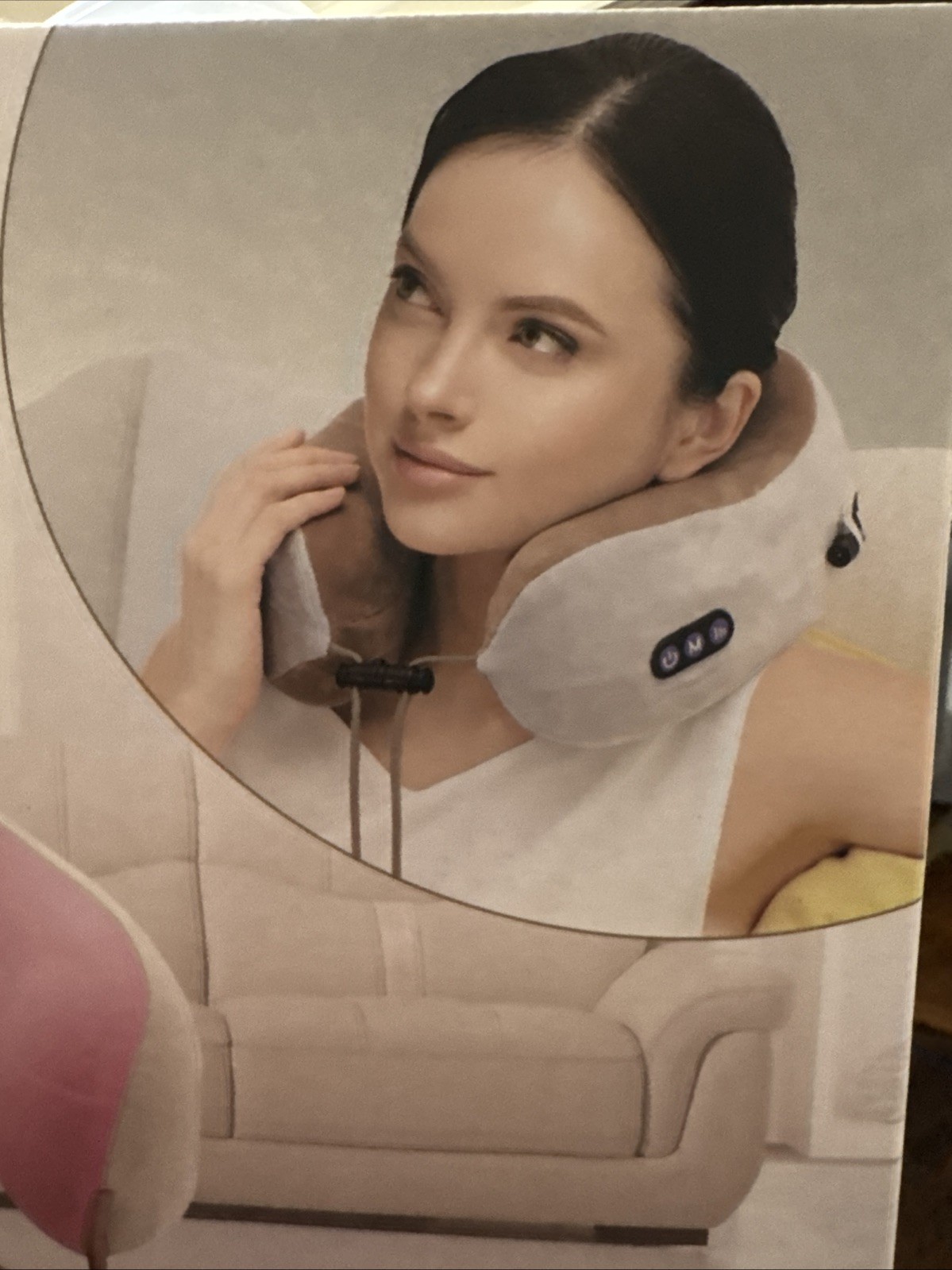 USB Massaging Neck Pillow Cordless & Rechargeable Vibration Modern Expressions