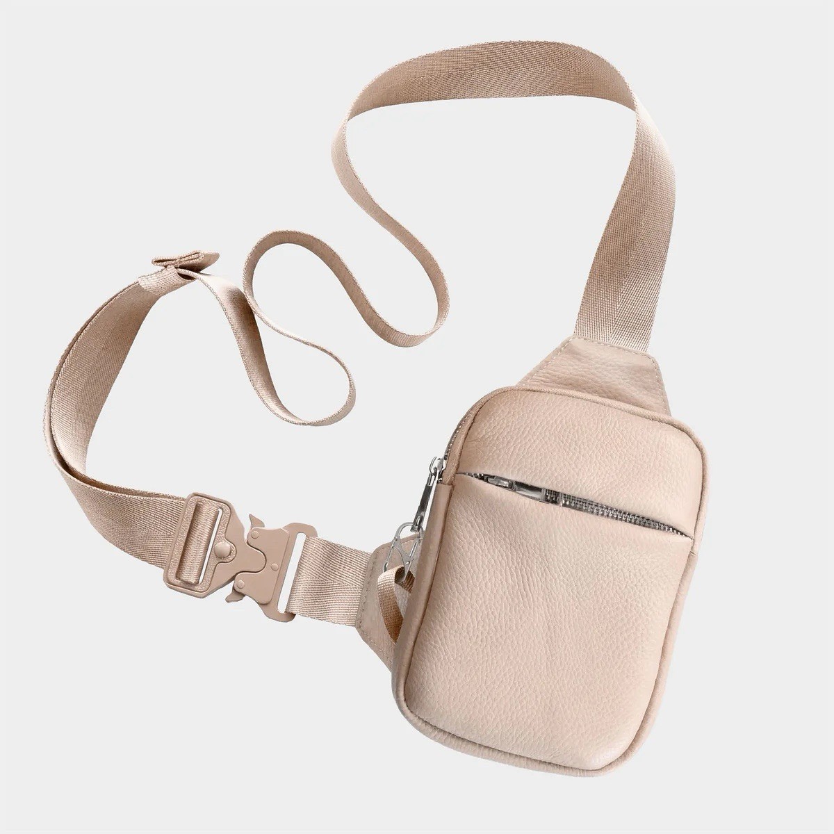 TRAVEL SLING BAG | LEATHER (Beige)