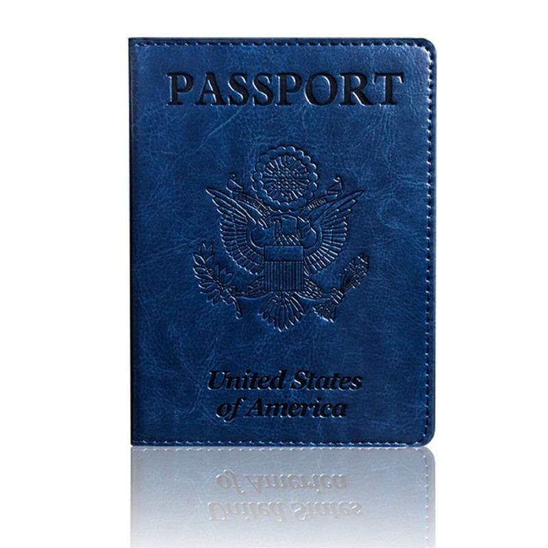 Leather Passport Holder Wallet Blocking Cover Protector For Vaccination Card
