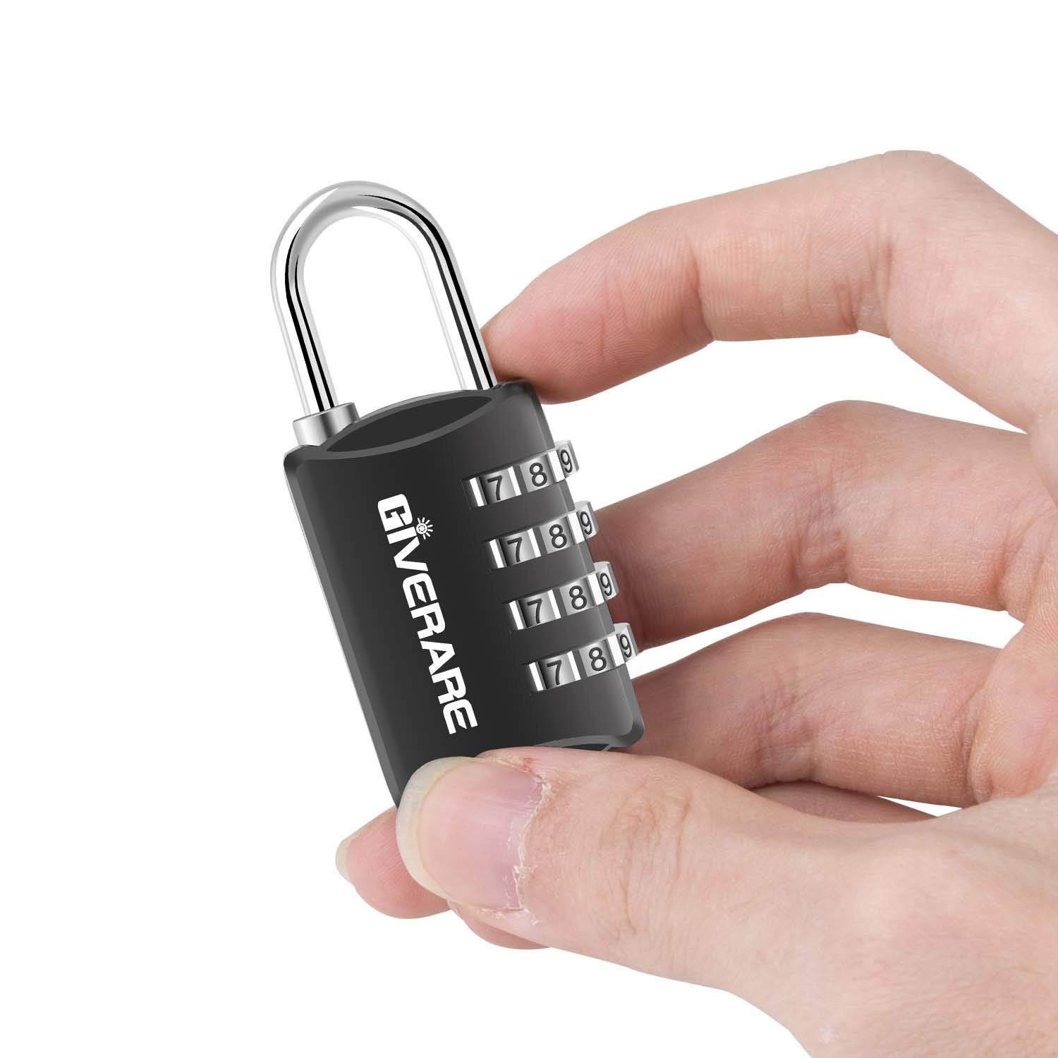 4 Pack Combination Lock, 4-Digit Padlock Keyless, Resettable Luggage Locks