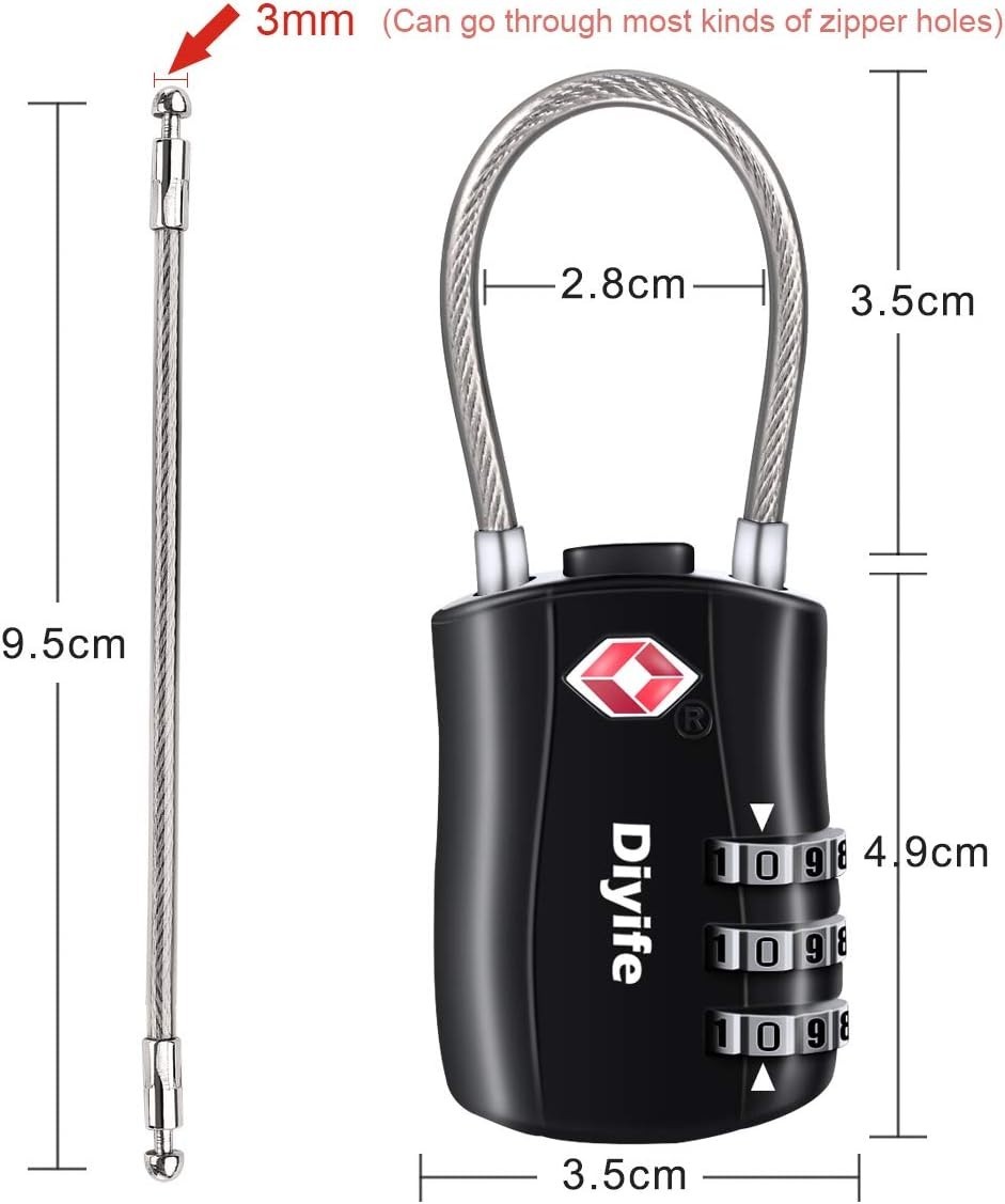 TSA Approved Luggage Locks – 2 Pack Resettable Combination for Safe Travels