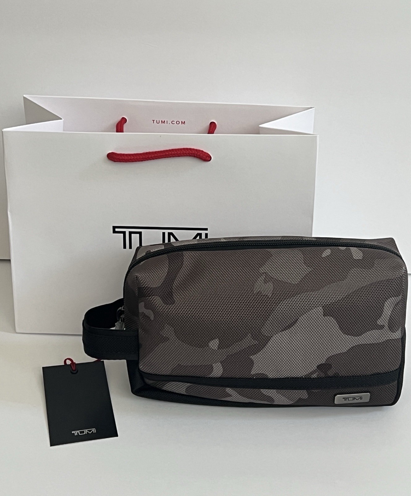Tumi City Map Camo Black Medium Kit Travel Accessory Zipper Pouch Bag
