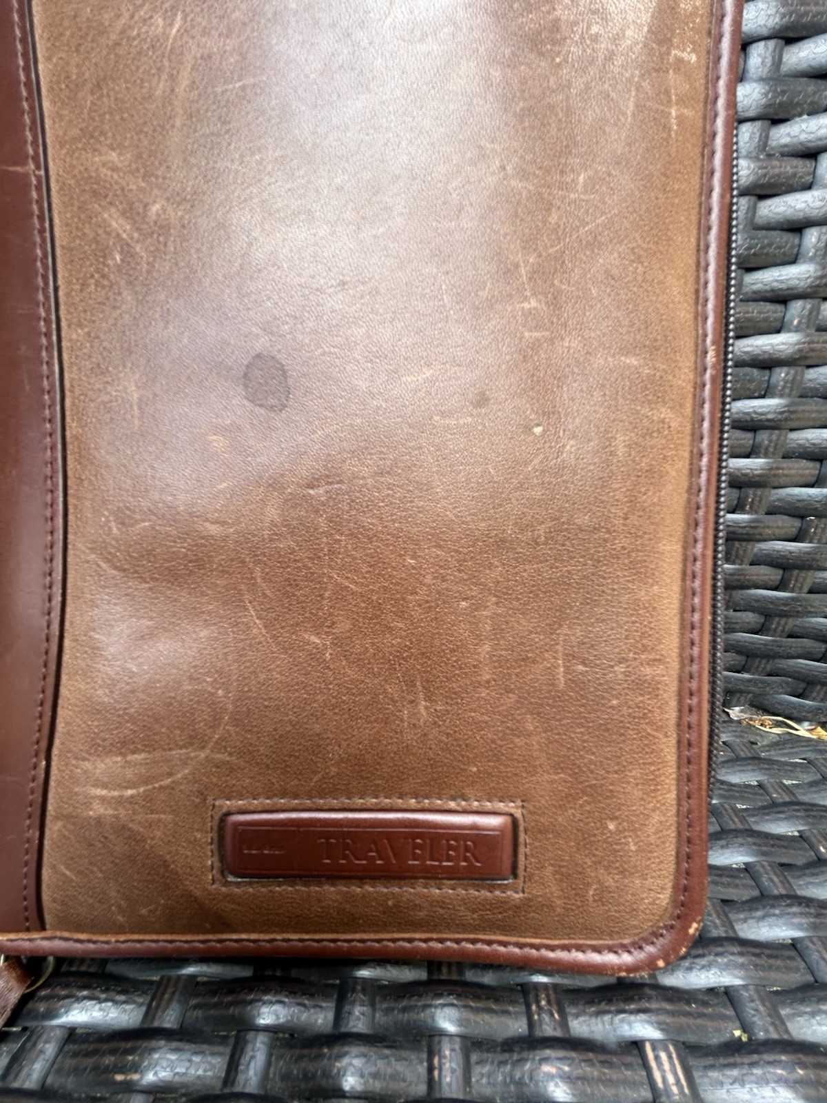Vintage LL Bean Brown Leather Traveler Passport / ID Holder/Notebook Zipper