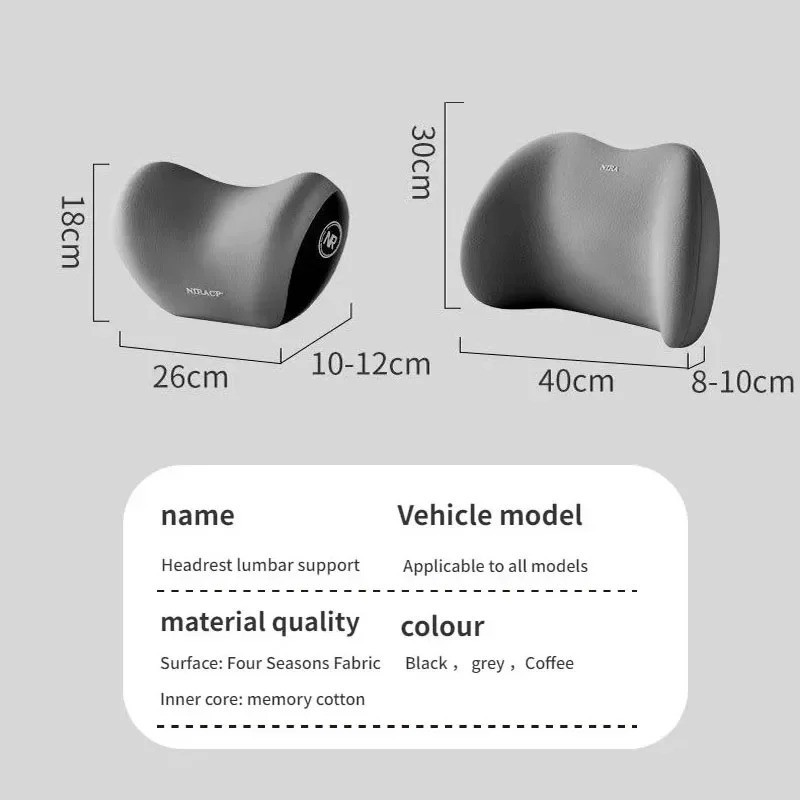 Car Memory Foam Neck Pillow Lumbar Back Support Cushion Headrest Pad