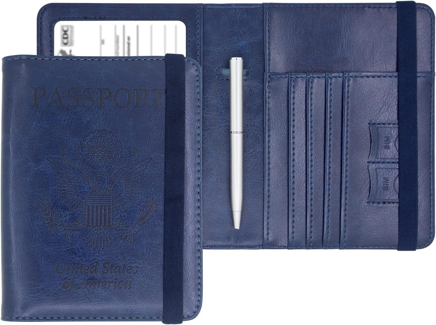 Passport Holder RFID Blocking Leather Travel Wallet ID Card Case Cover