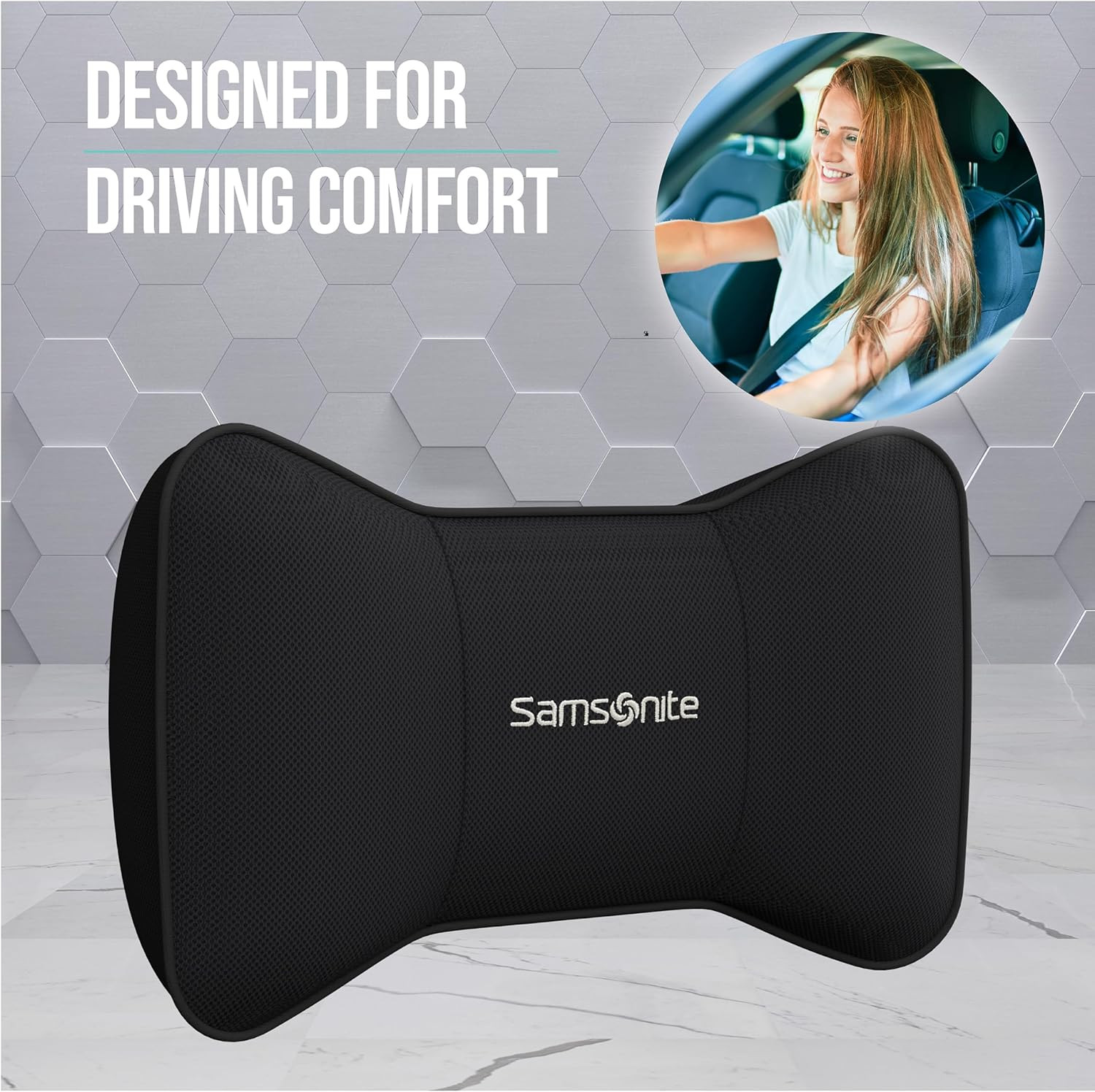 SAMSONITE, Travel Neck Pillow for Car or SUV, Boost your DRIVING COMFORT, High G