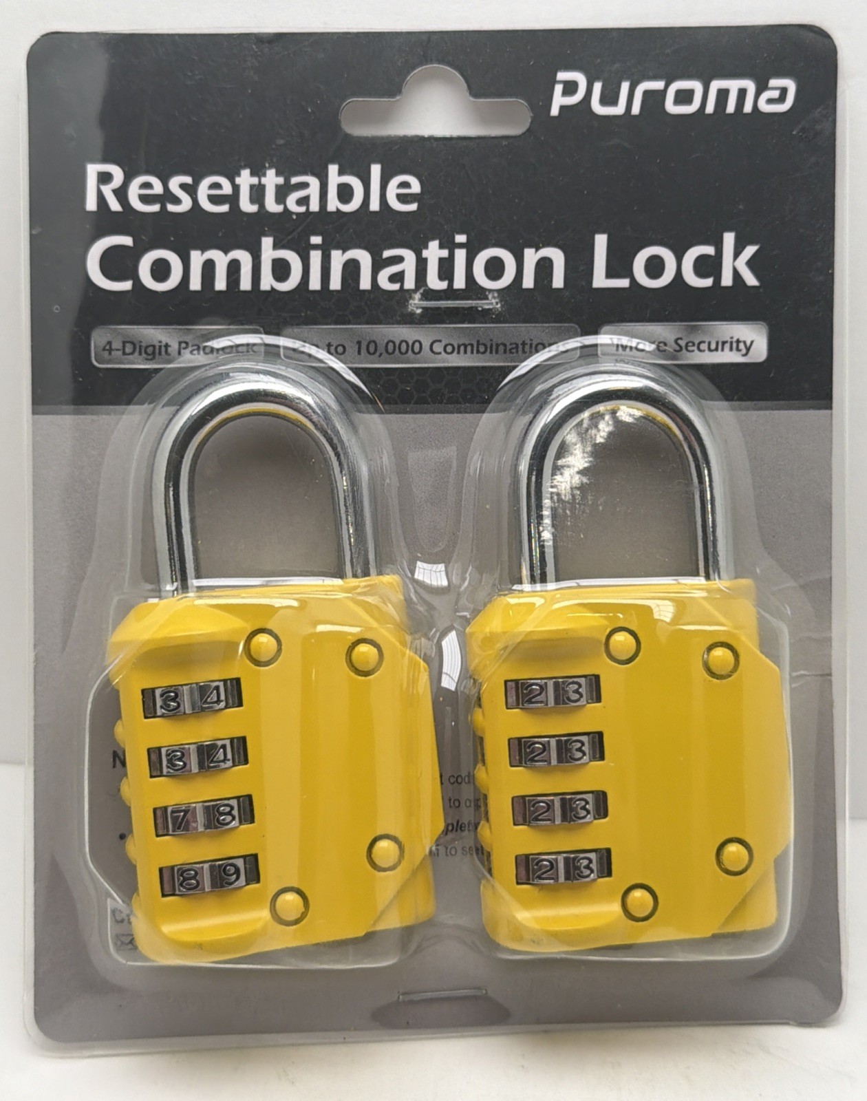 Puroma 2 Pack Combination Lock for Locker 4 Digit Outdoor Waterproof Padlock …