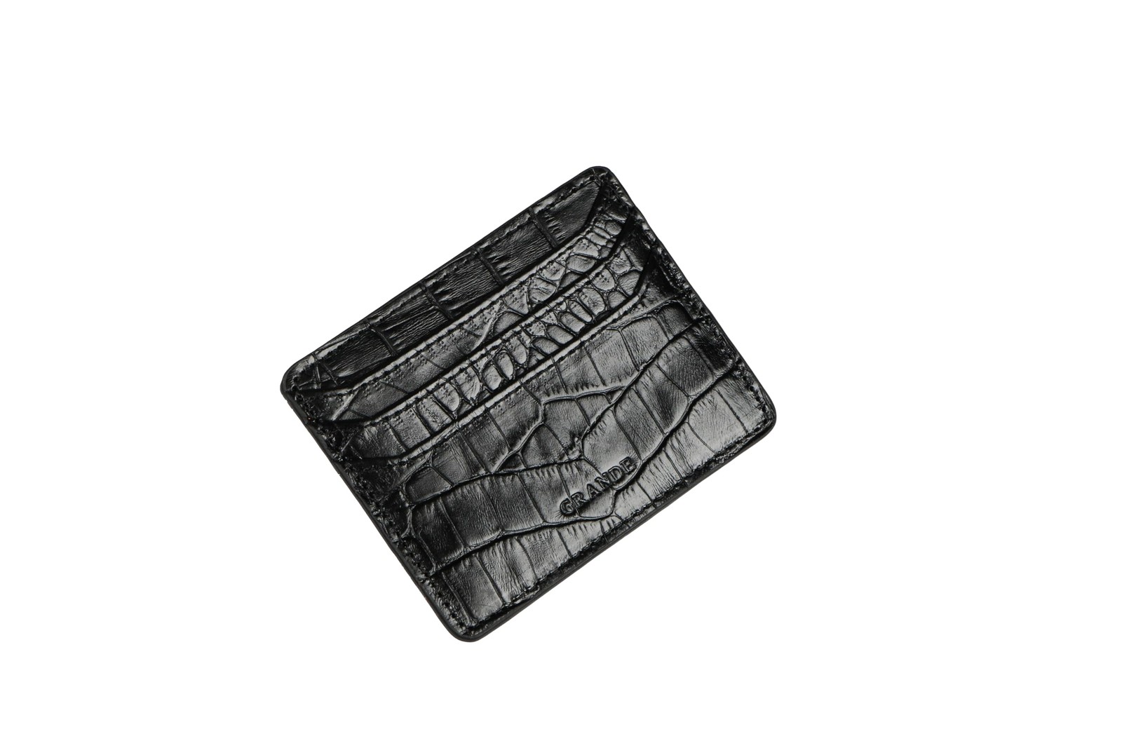 grande 3633 – Slim Genuine Leather Card Holder for Men & Crocodile Pattern