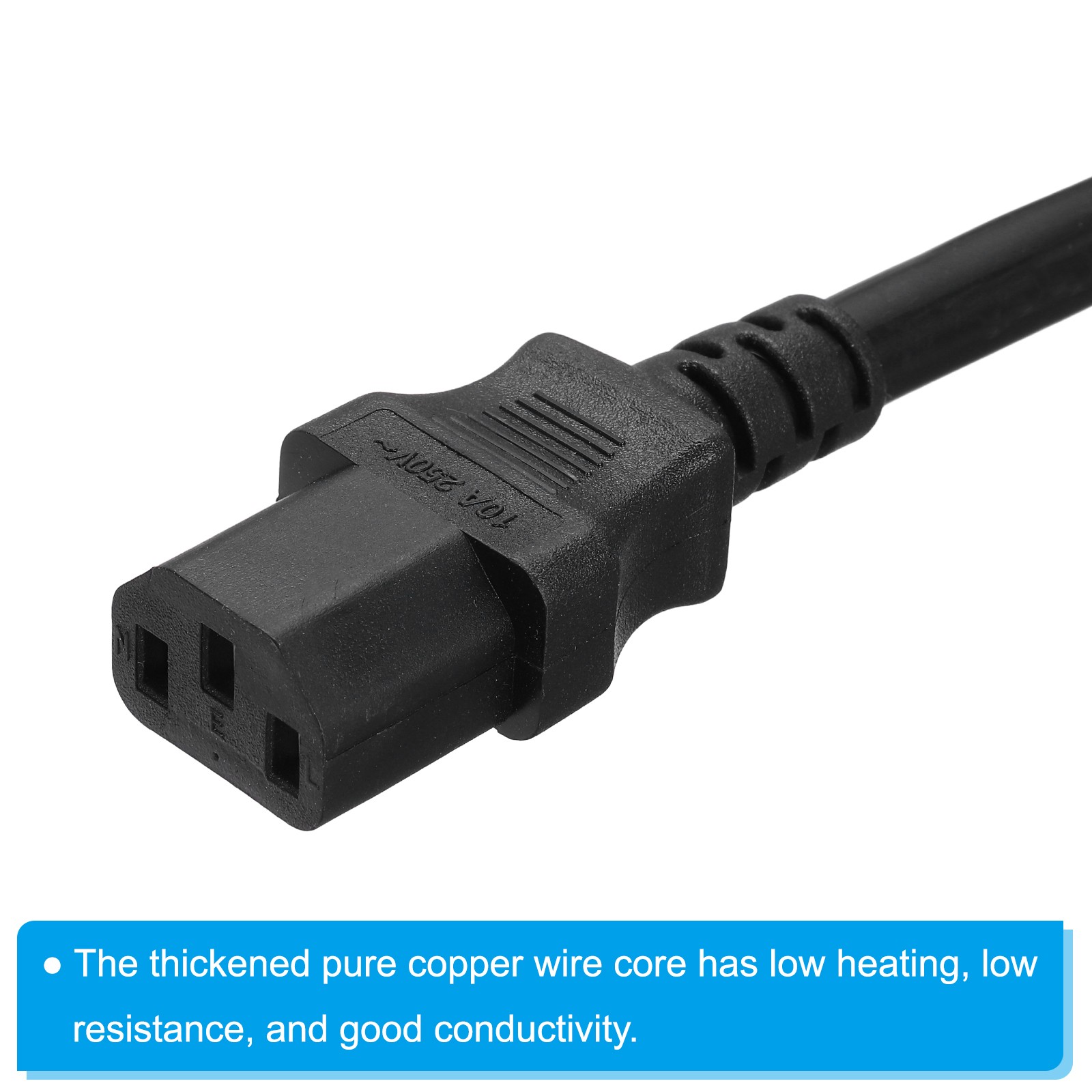 AC Power Cord 3 Prong C20 Male to C13 Female 2.5mm2 3Meter 9.8Ft 250V 10A 16A