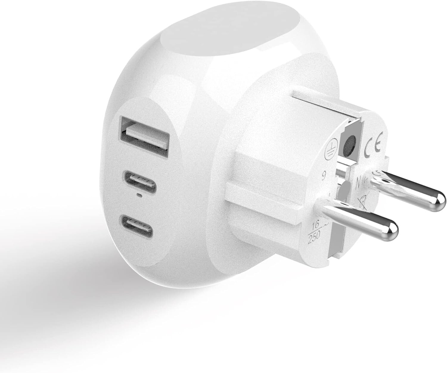 Ceptics European Travel Plug Adapter USA to Type C Italy,Iceland, Austria PTU-9c