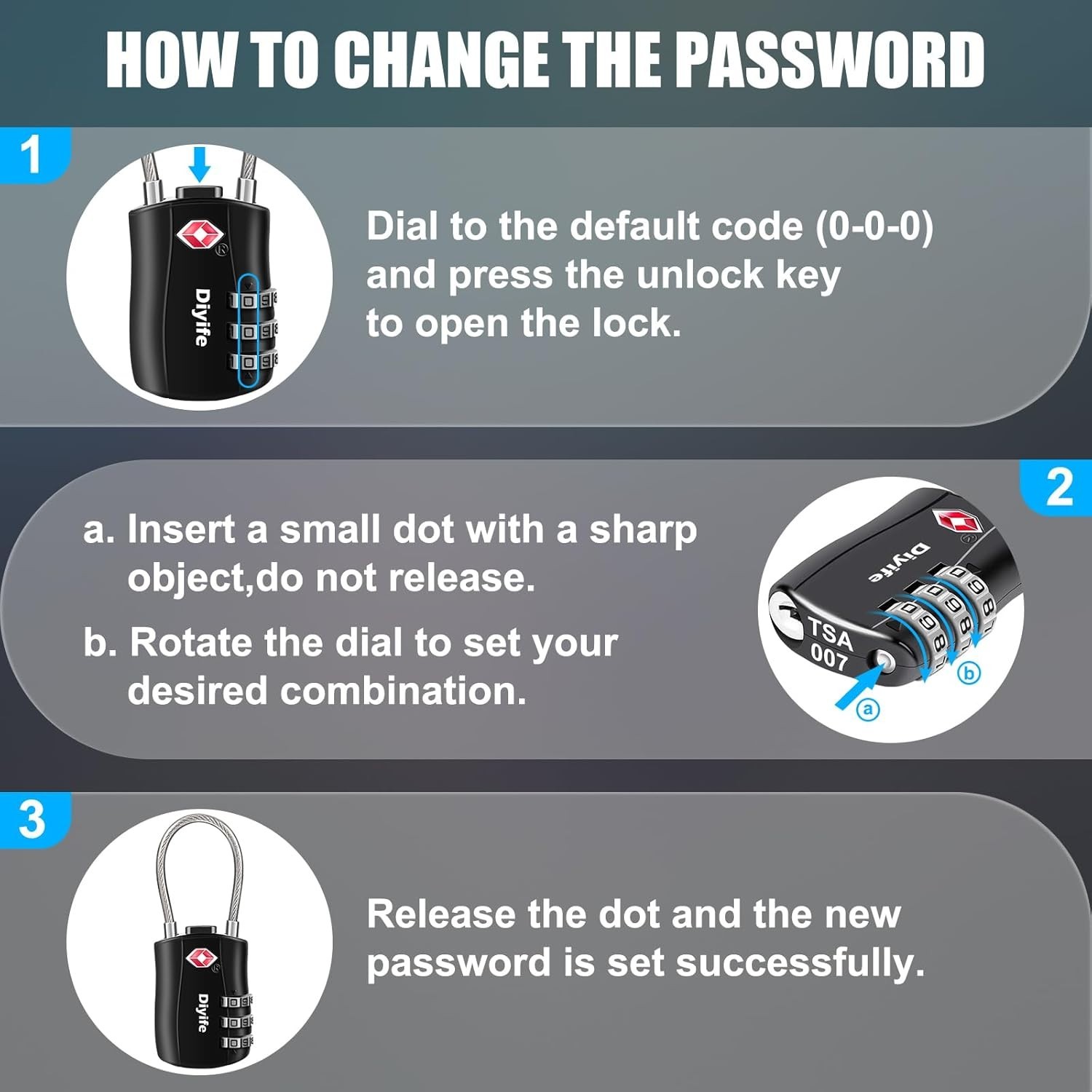 TSA Approved Luggage Locks – 2 Pack Resettable Combination for Safe Travels