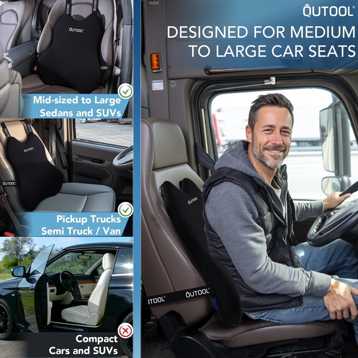 Lumbar Support Pillow for Car, Truck Accessories Travel Essentials, Memory Fo…