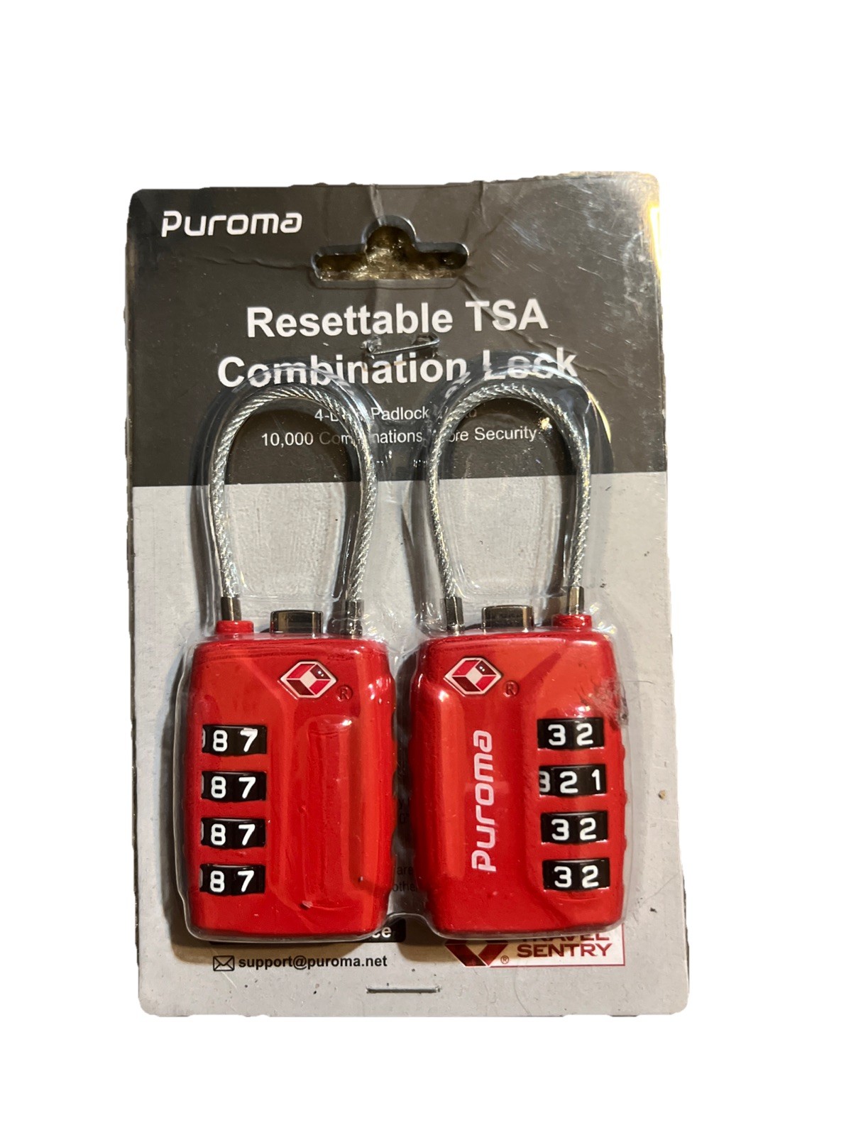 TSA Approved Luggage Travel Lock – Black, Pack of 2