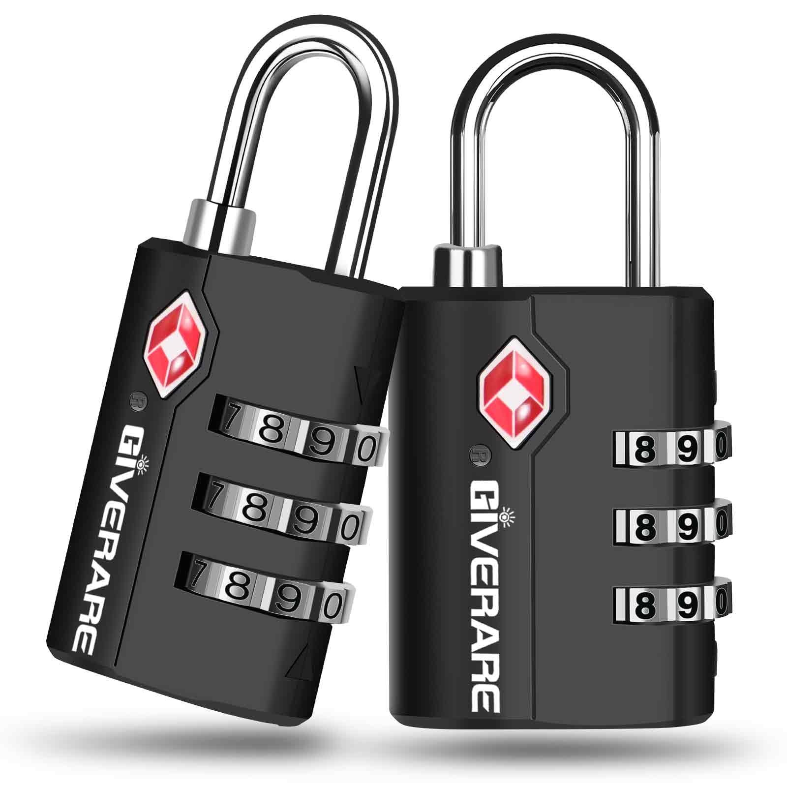 2 Pack TSA Approved Travel Luggage Locks, Suitcase Combination Lock, Keyless