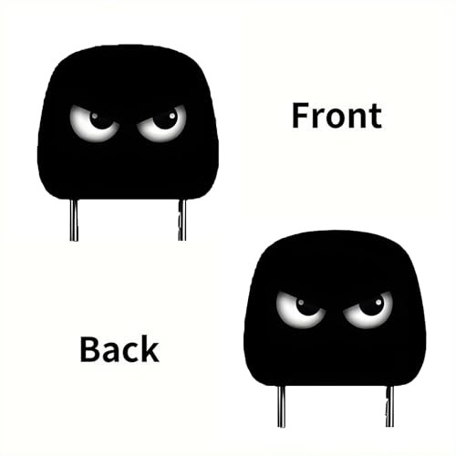 2PCS Funny Cartoon Car Headrest Covers, Cute Funny Cartoon Eyes Car A-1 Pair