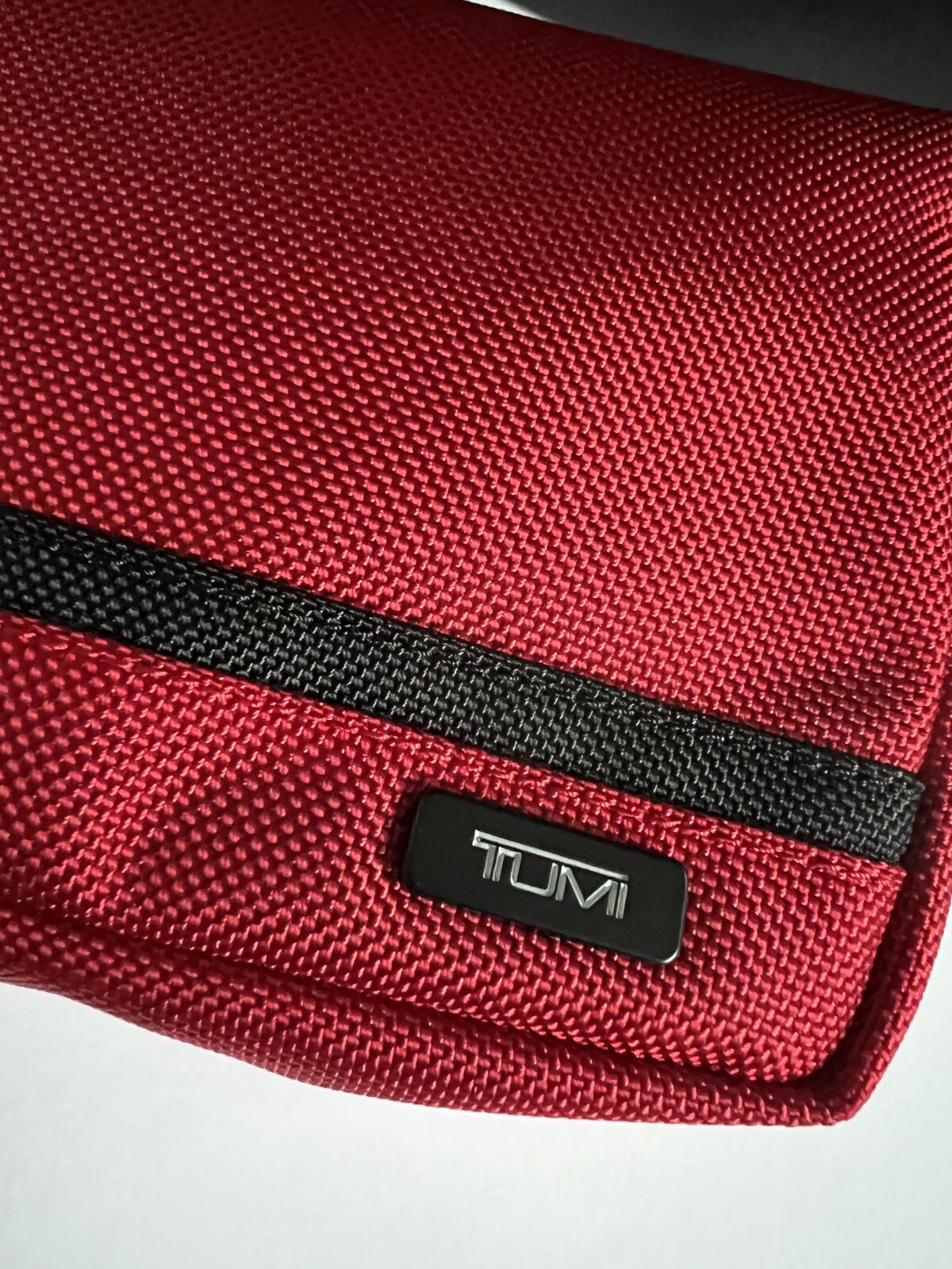 Tumi Red Black Medium Kit Travel Accessory Zipper Pouch Bag