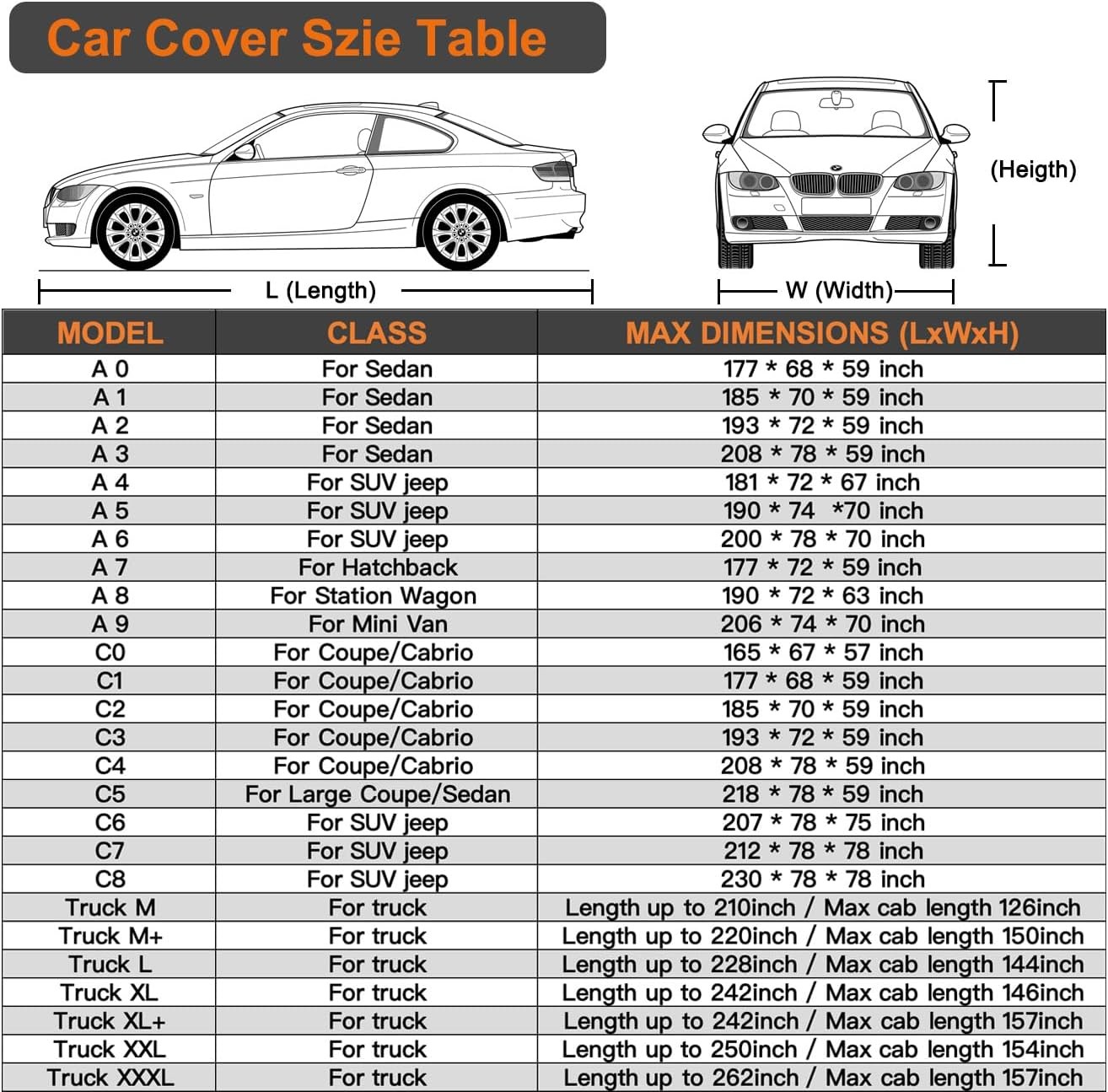 Kayme 7 Layers Car Cover Waterproof All Weather, Universal Fit for Pontiac Fireb