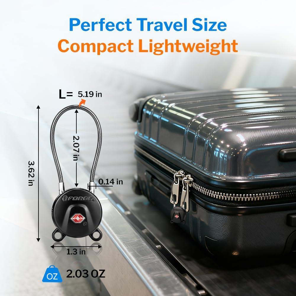 TSA Approved Luggage Locks Ultra-Secure Dimple TSA006 Key Travel Locks with Zinc