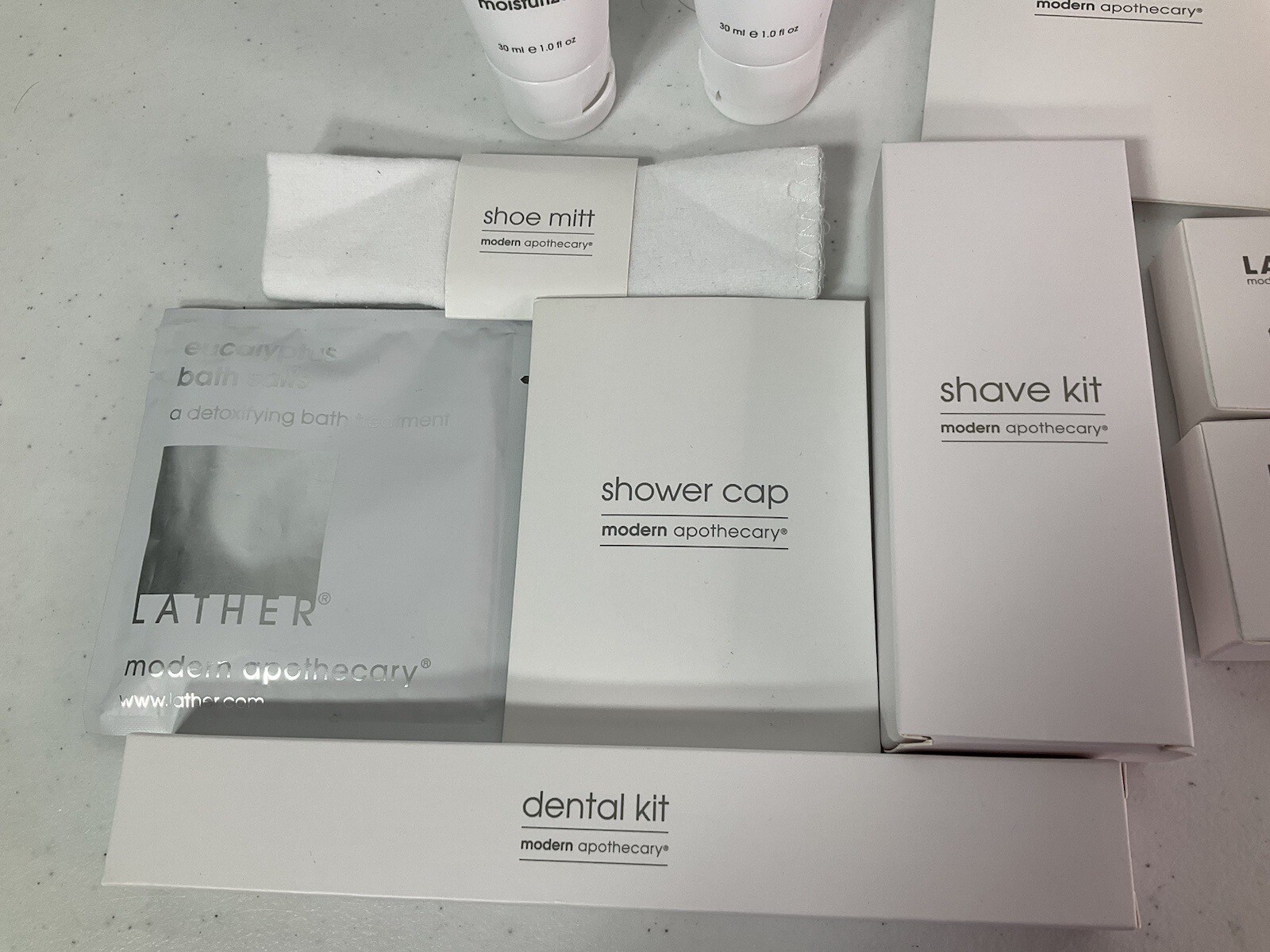 MODERN APOTHECARY “Lather” Travel Toiletries. See Description For Exact Items.