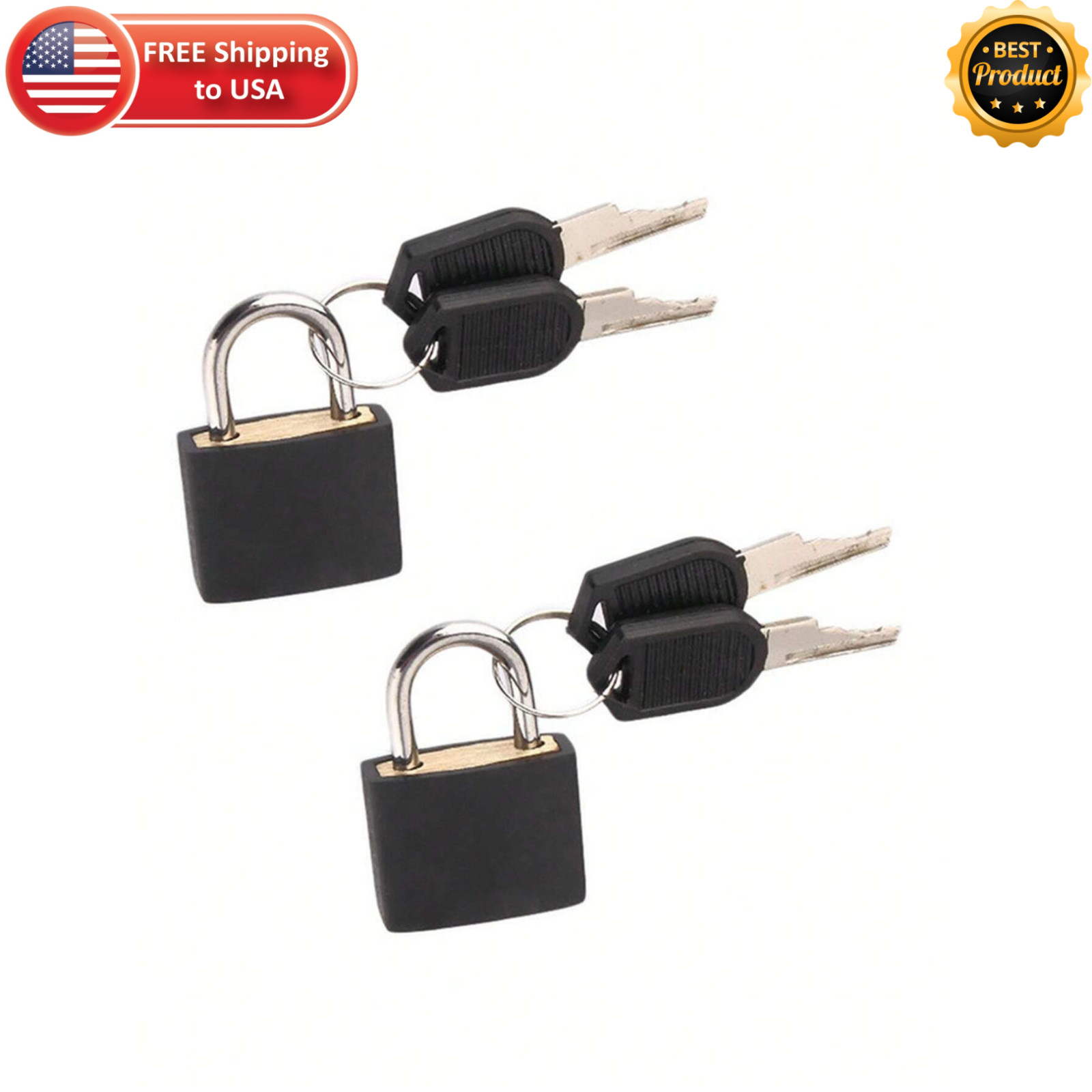 10Pcs Mini Padlock With Keys Toolbox Luggage Gym Locker Suitcase Travel Lock Set