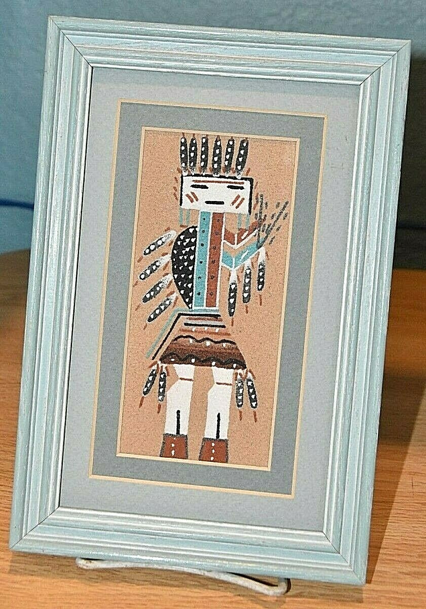 NATIVE AMERICAN SAND PAINTING BY RAINBOW YEI SAM INDIAN SANDPAINTING N.O.S.