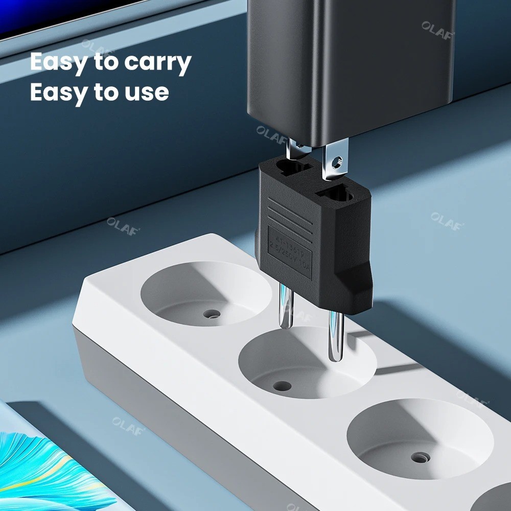 US to EU Plug Adapter Power Socket Converter Travel Charger
