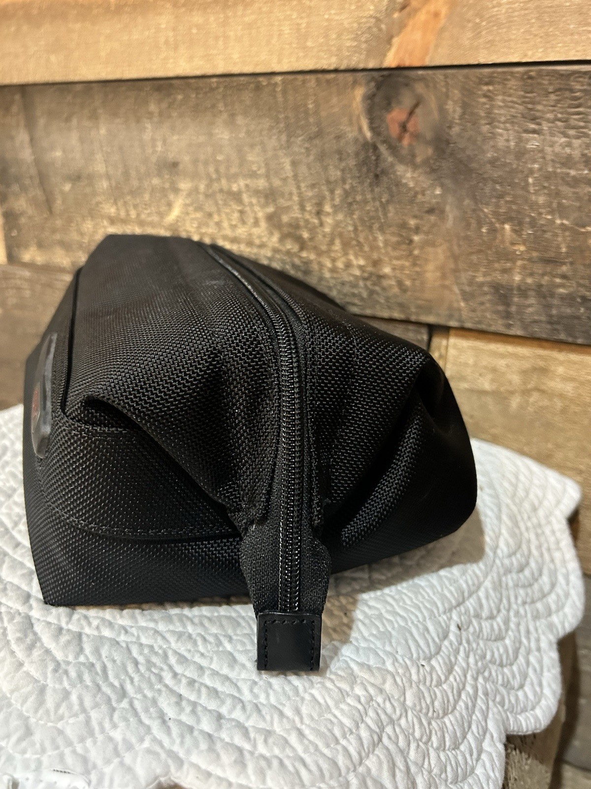 Tumi Black Travel Toiletry Bag Top Zip 10”x8”x4”