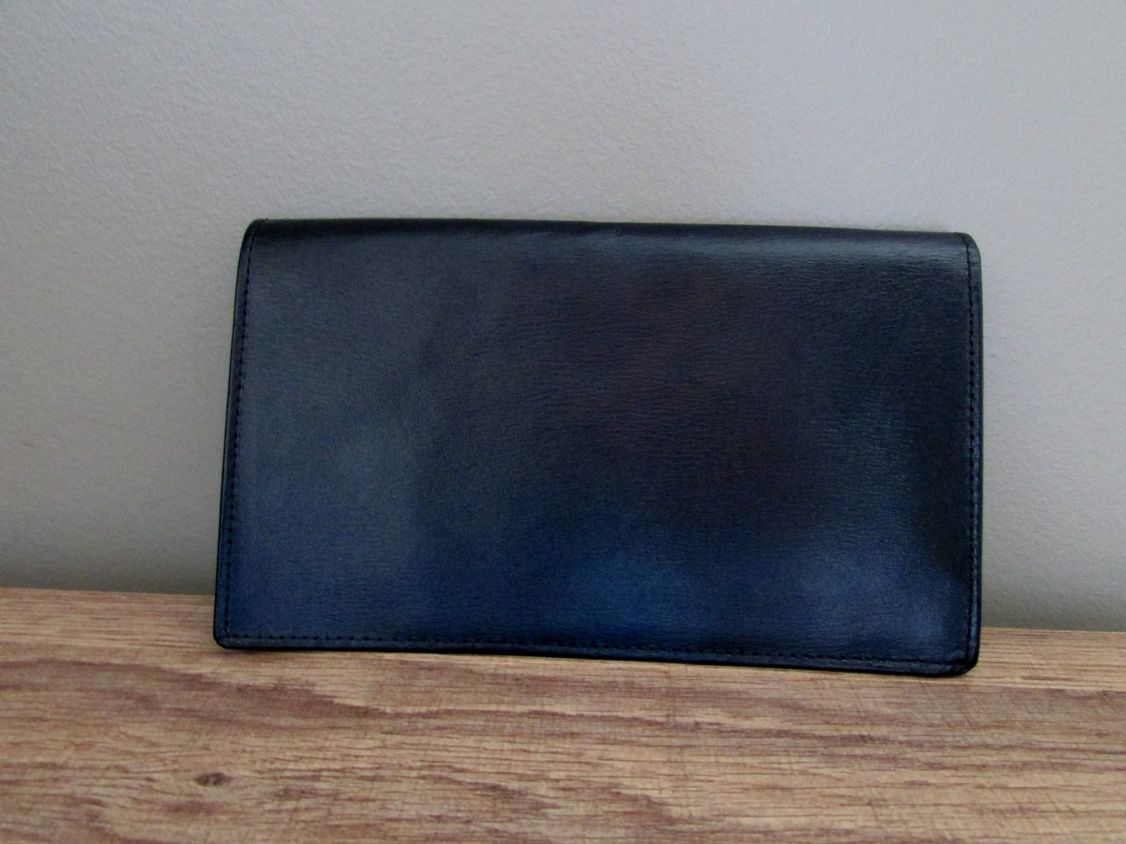 Vintage DOPP black Leather mellow touch Travel Wallet Organizer Passport Case-NW