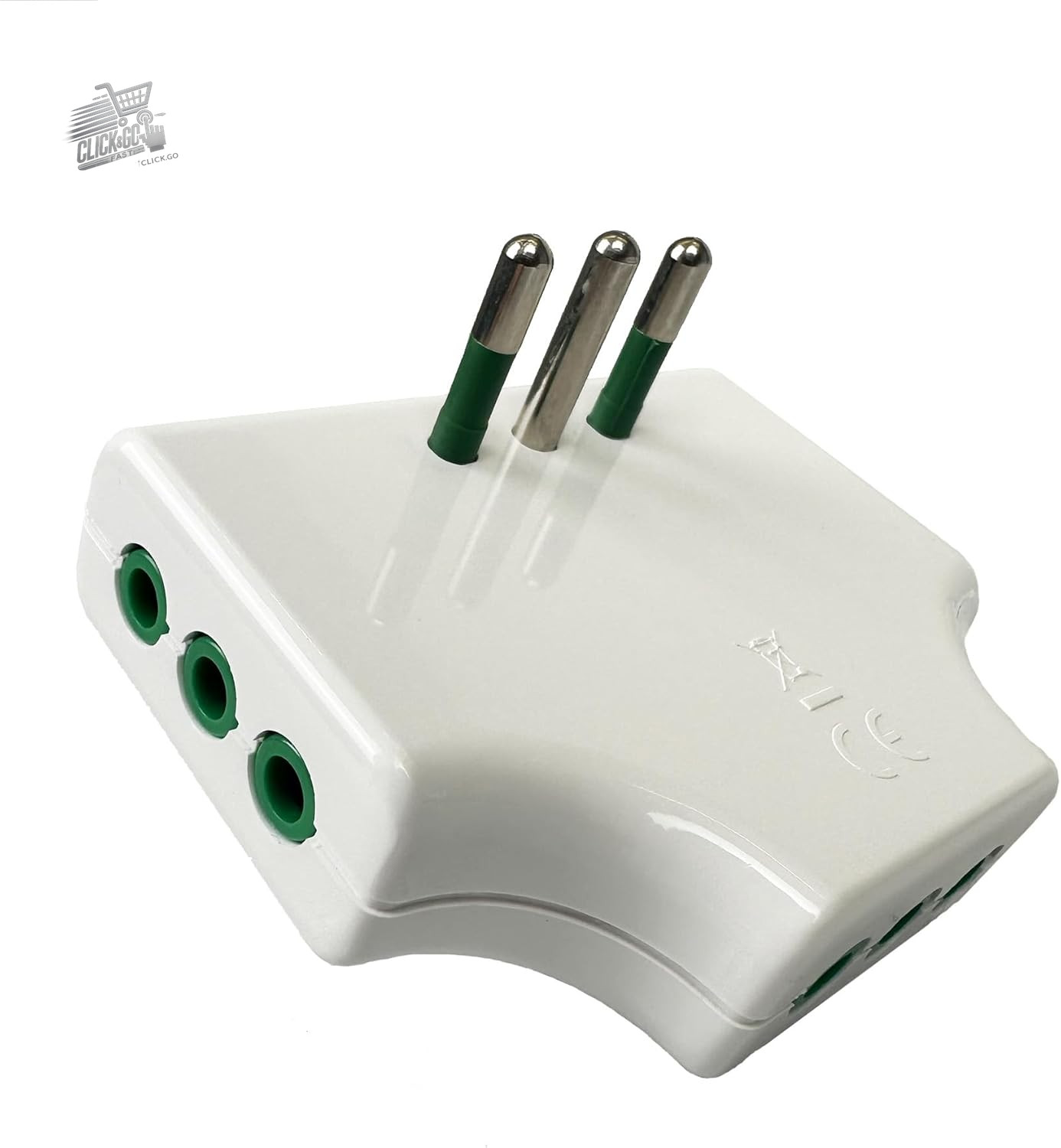 Triple Socket Adapter 10A Space Saving Plug Small Italian Multi Socket White