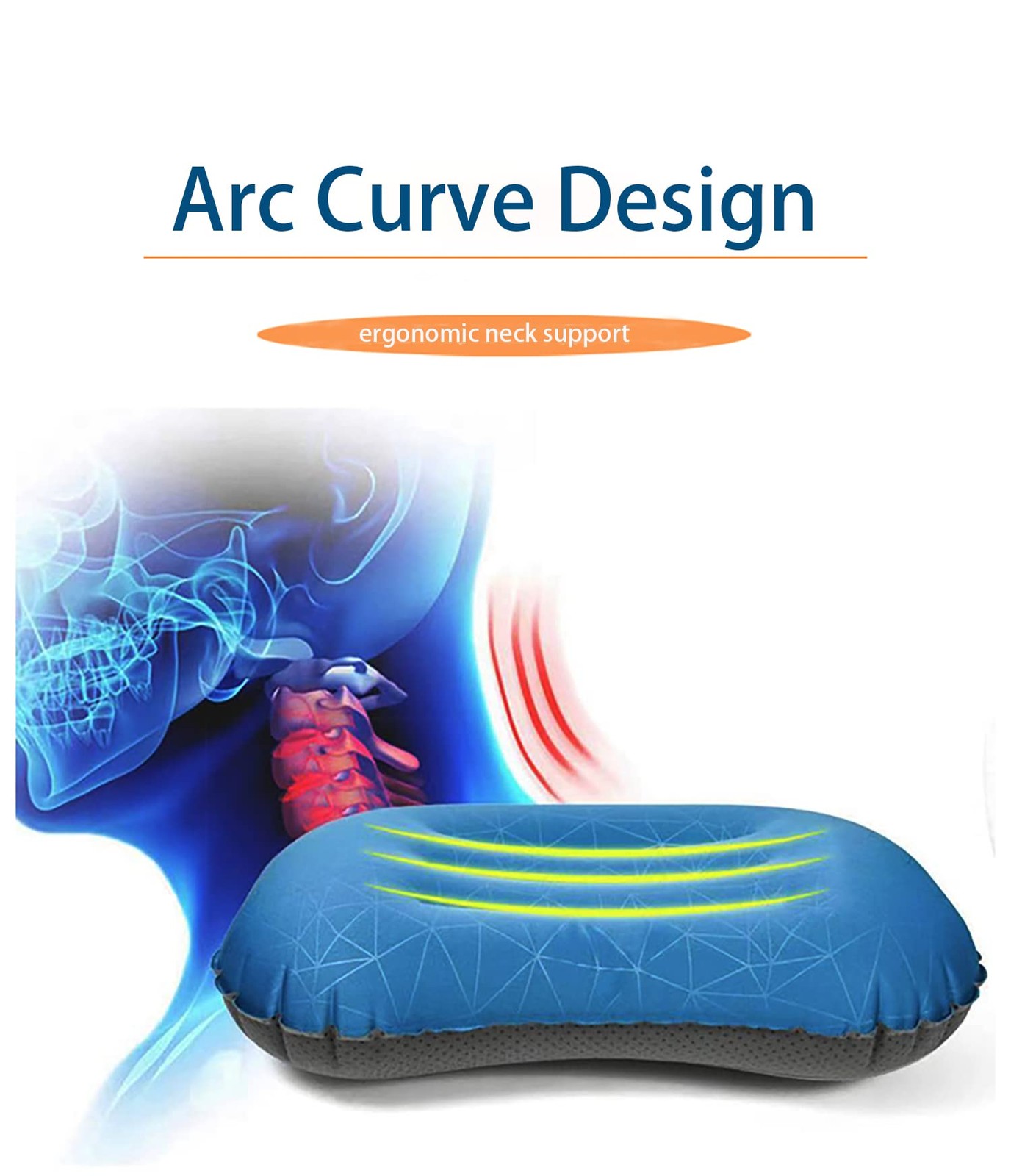 Camping Pillow Inflatable Travel Backpacking Lumbar Support 2.0, Light Grey