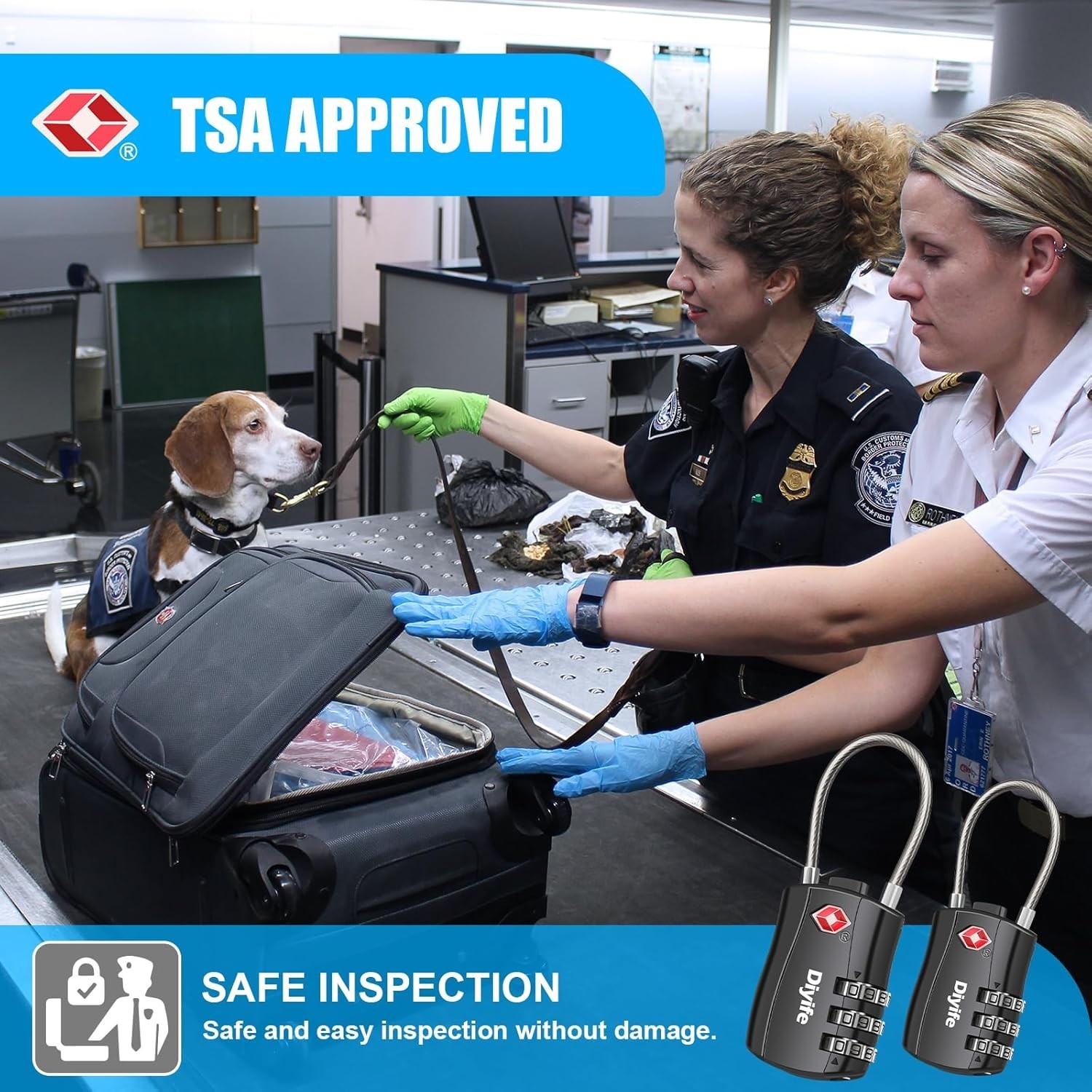 TSA Approved Luggage Locks – 2 Pack Resettable Combination for Safe Travels