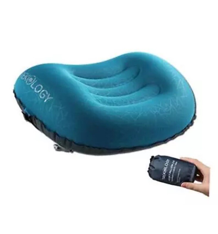 Ultralight Inflatable Camping Travel Pillow – ALUFT 2.0 Teal Blue